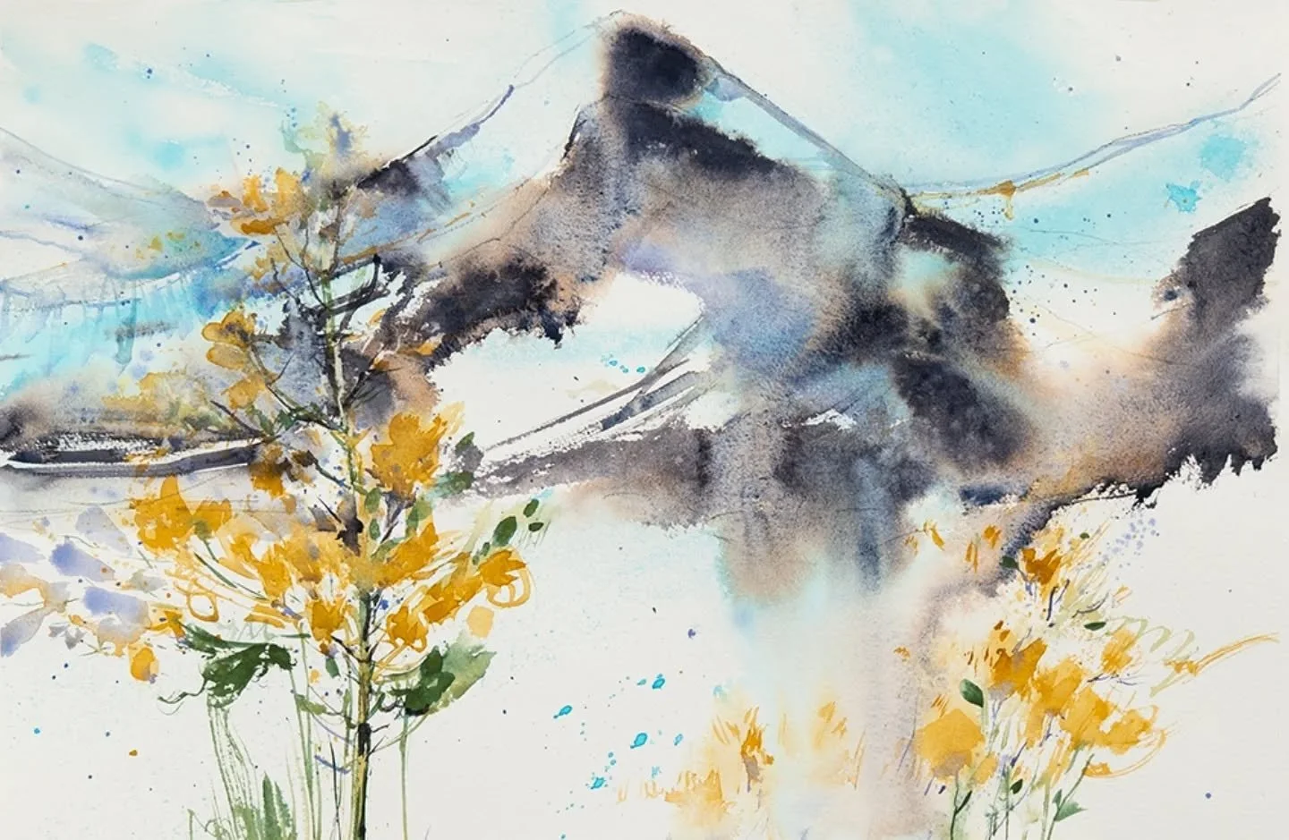 Paint mountains with me! These two paintings are part of the December workshop for my online students and offer both watercolor technique and style development for you to apply to your own painting practice. 
.
I love painting the majesty of a mounta