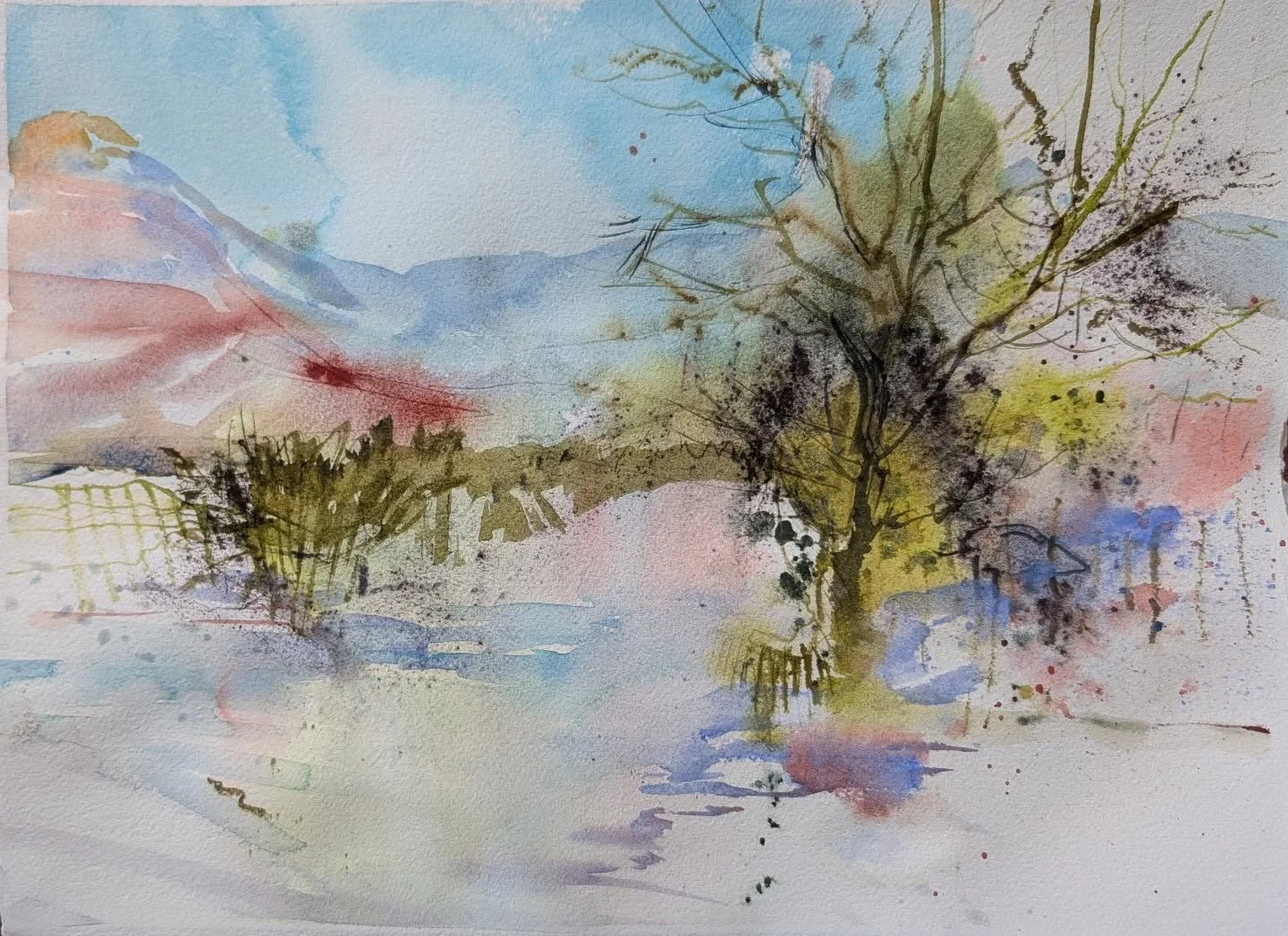 Here's a sample of the paintings I've been creating this week as I teach this beautiful process of building a painting relationally and with openness and experimentation. What a joy to see students embracing this process and the landscape here in Tuc