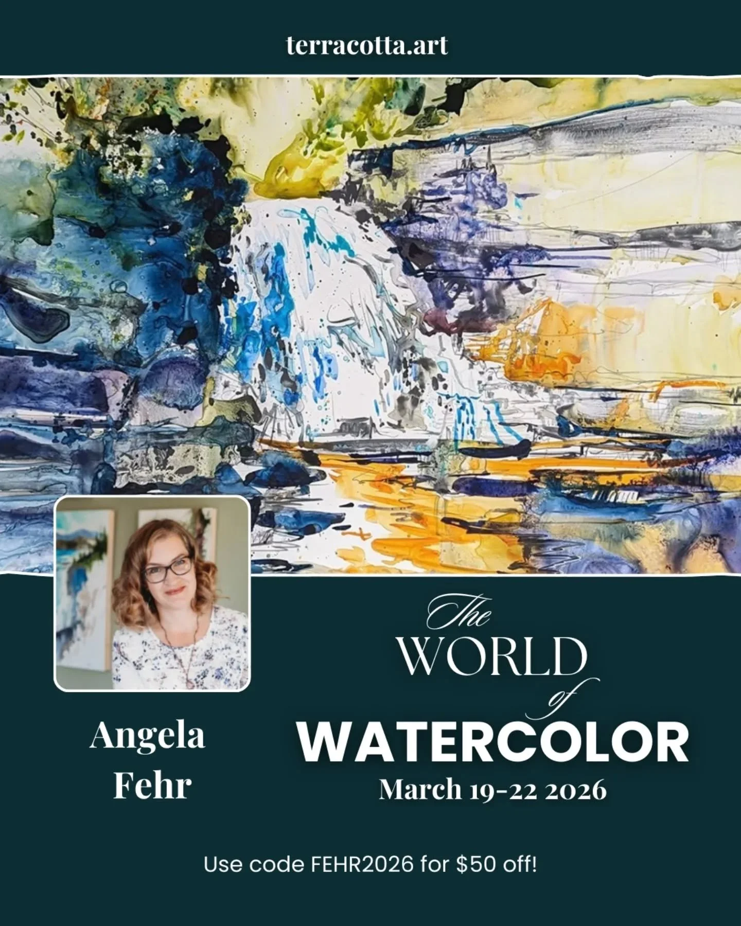 Join me and a lineup of incredible watercolor artists for World of Watercolor 2026, March 19th to 22nd. 
.
I'm excited to be kicking off the first day with a reminder that a little trust and beautiful flow is all you need to create dynamic paintings 