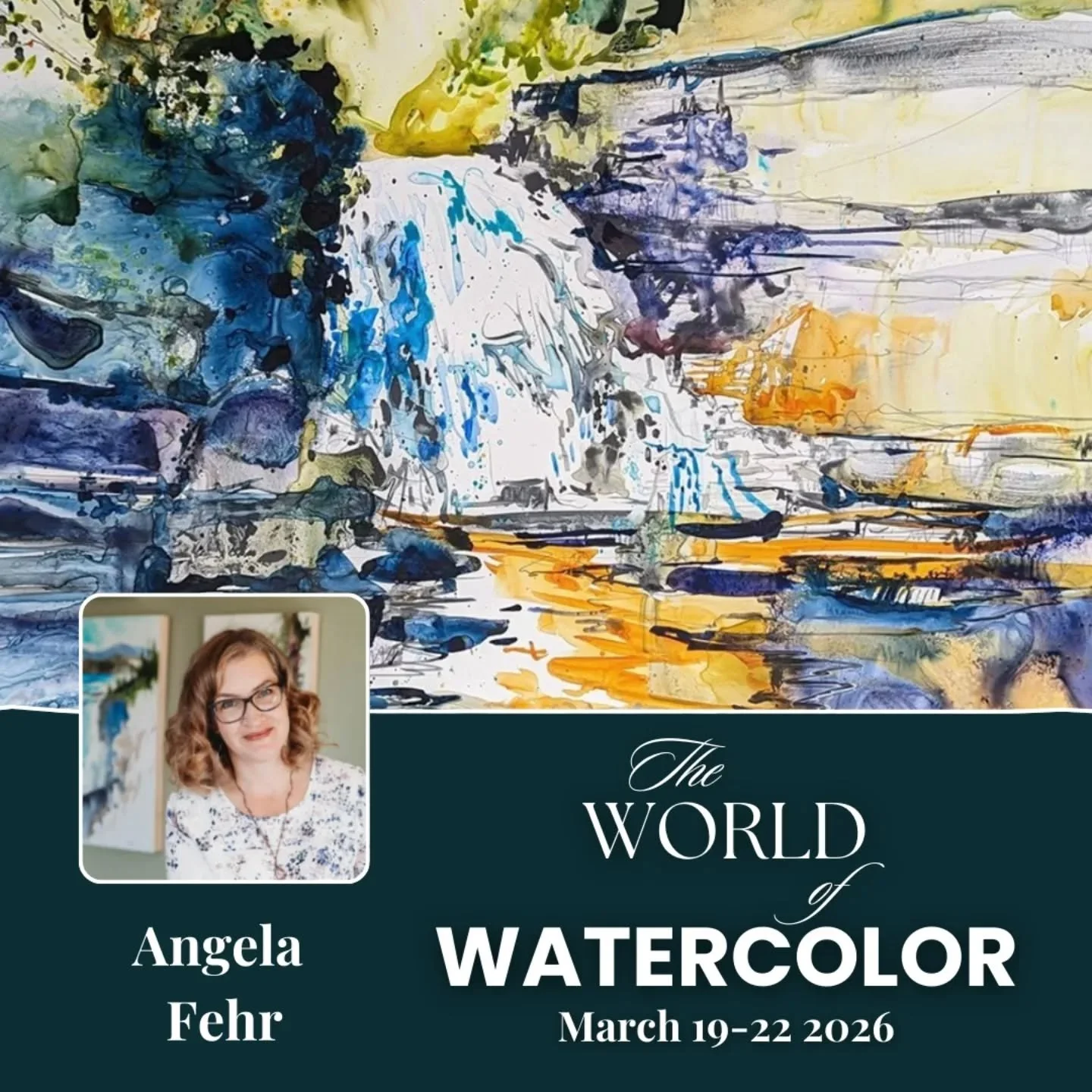Join me tomorrow at @terracotta.art World of Watercolor! I'll be presenting at the close of beginner's day, a 90-minute demonstration designed to help you find your flow and voice even as a new watercolor painter. 
. 
Tap the link in my profile to jo