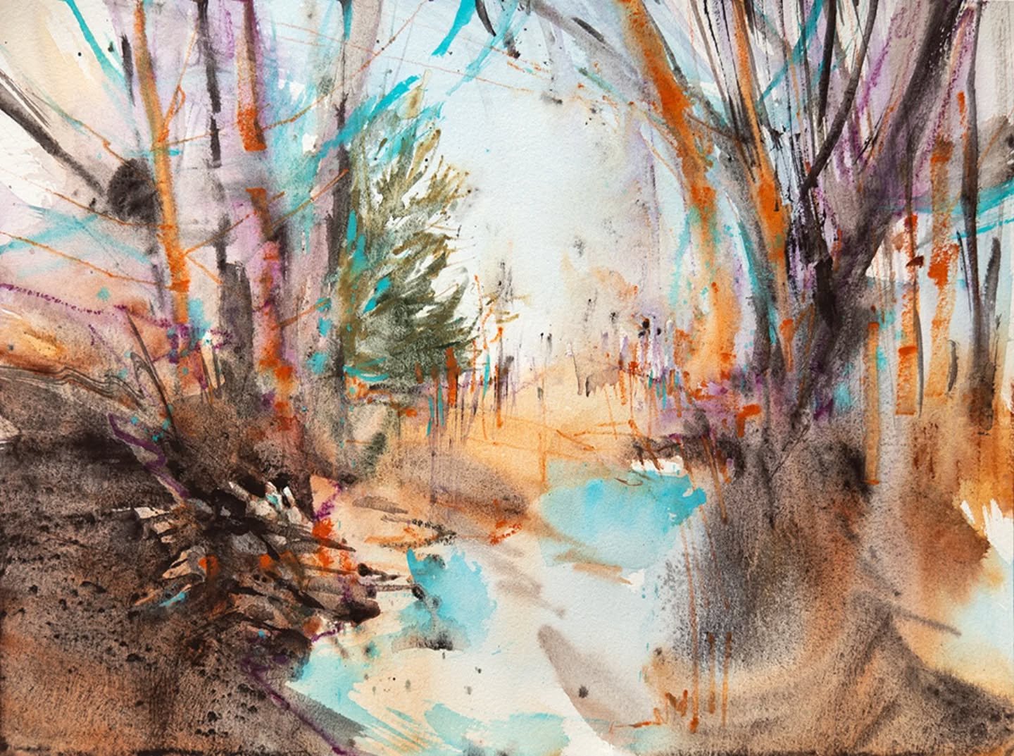 Spring seems to have been a long time coming. Finally, the snow is starting to melt in the forest and I'm eager to get back out walking again. 
My favorite paintings from the last year or so are all inspired by trees, forest, wild growth. I'm hoping 