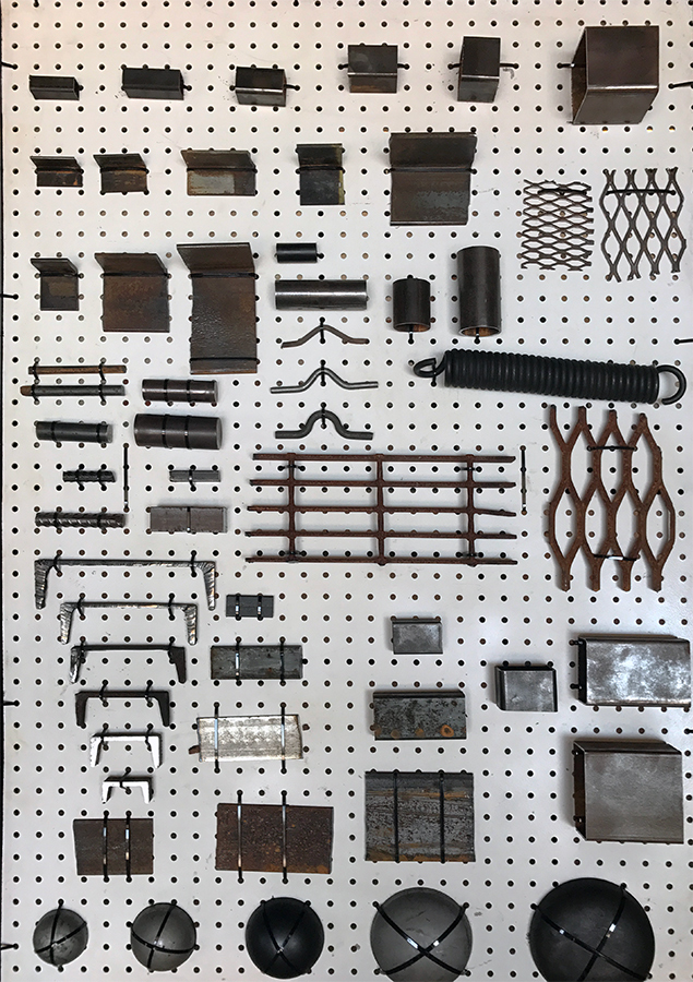 wall of steel parts