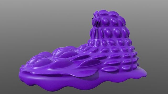 Swipe through to see the sole. Just playing with modeling in modo. The last shape was fast to make from a quad ball. Cool to explore and learn more