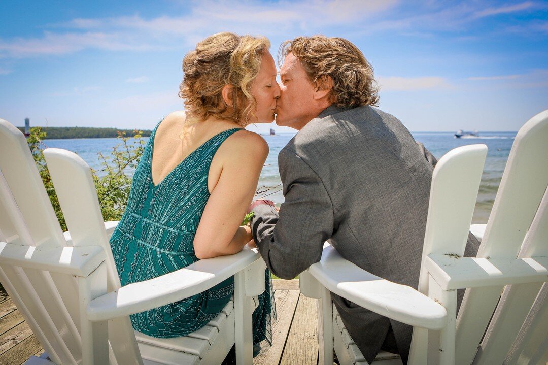 Traveling from Arizona, Nancy and Kevin began their happily as their family and friends gathered at Mission Point Resort. Wedding coordinator Carole Erbel made sure their twice rescheduled wedding went off without a hitch! 
 #mackinacisland #intimate