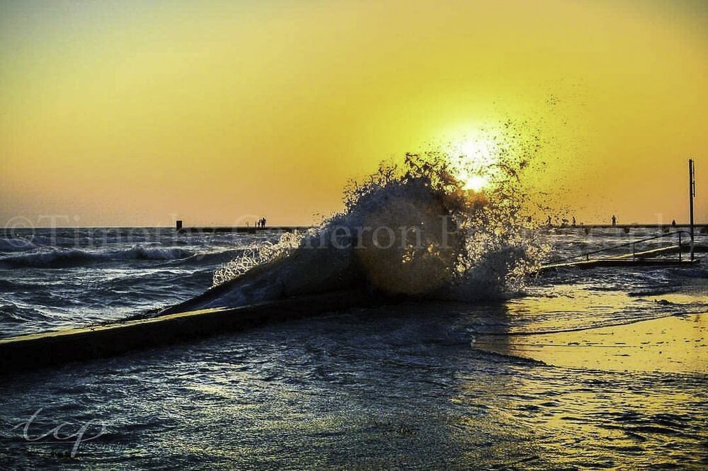 Wave Breaking Sunset
