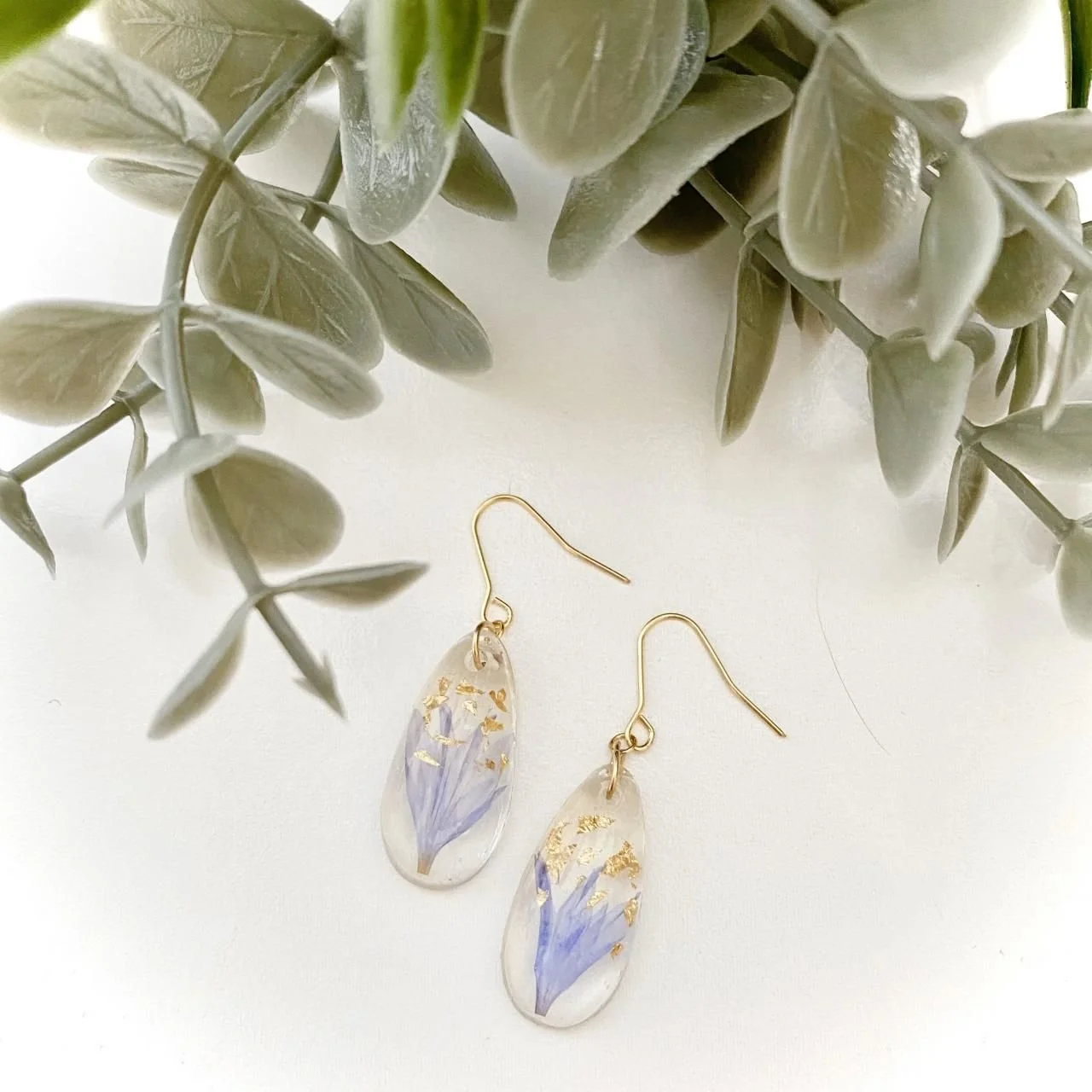 Resin Earrings, Real Pressed Dried Flowers Earrings_ Water Drop Resin Earrings.jpeg