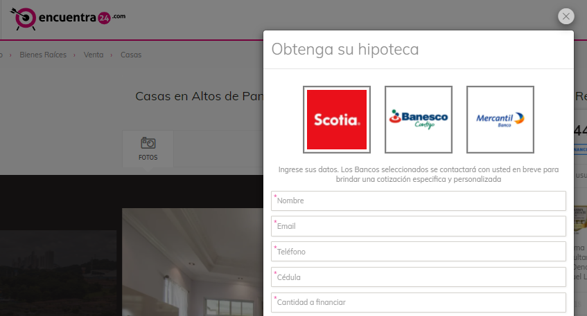 En Encuentra24 ahora puedes solicitar tu hipoteca entre los bancos con las tasas y servicios más competitivos del mercado. ¡Todo a un clic!