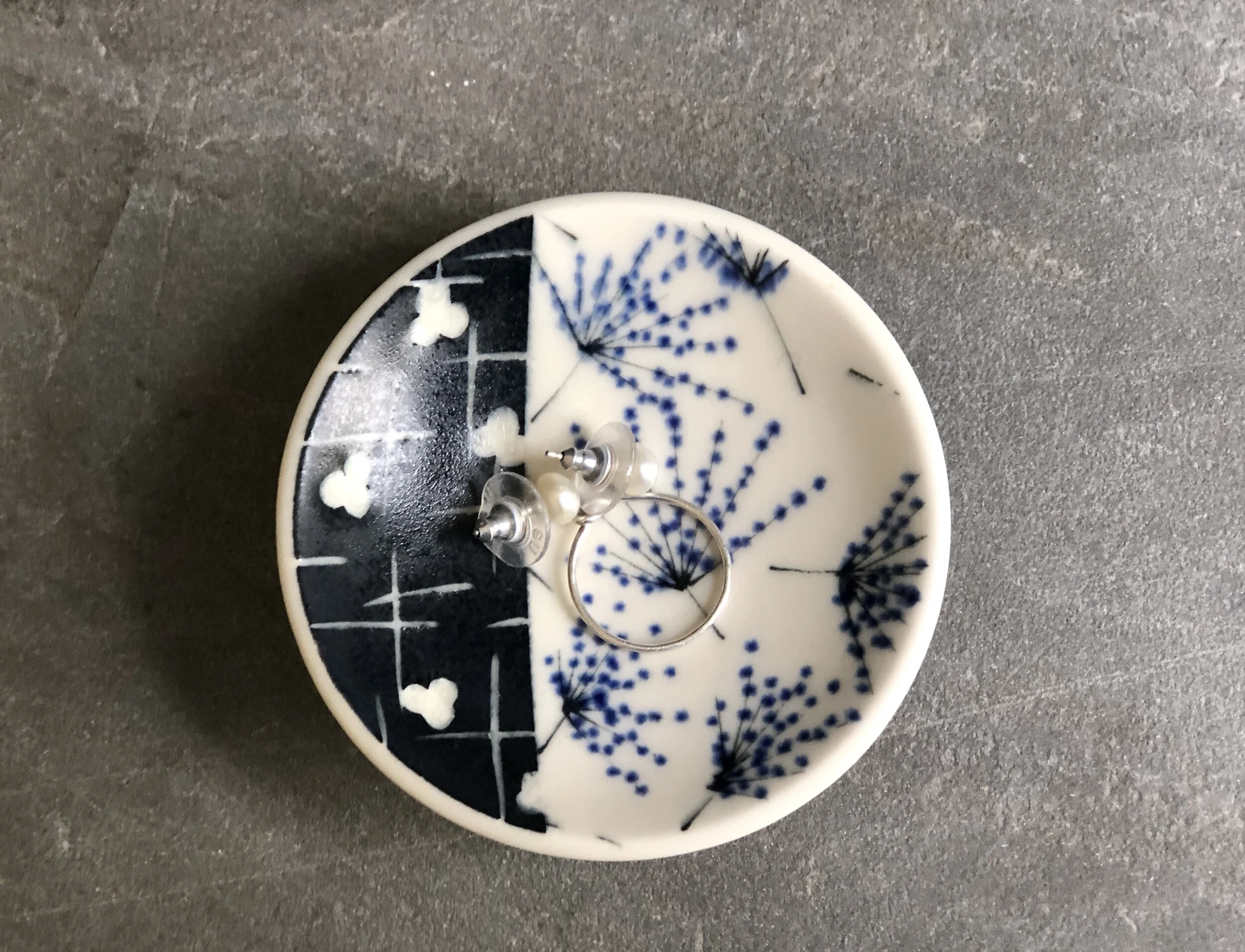 Mini Bowl With Blue Dandelions