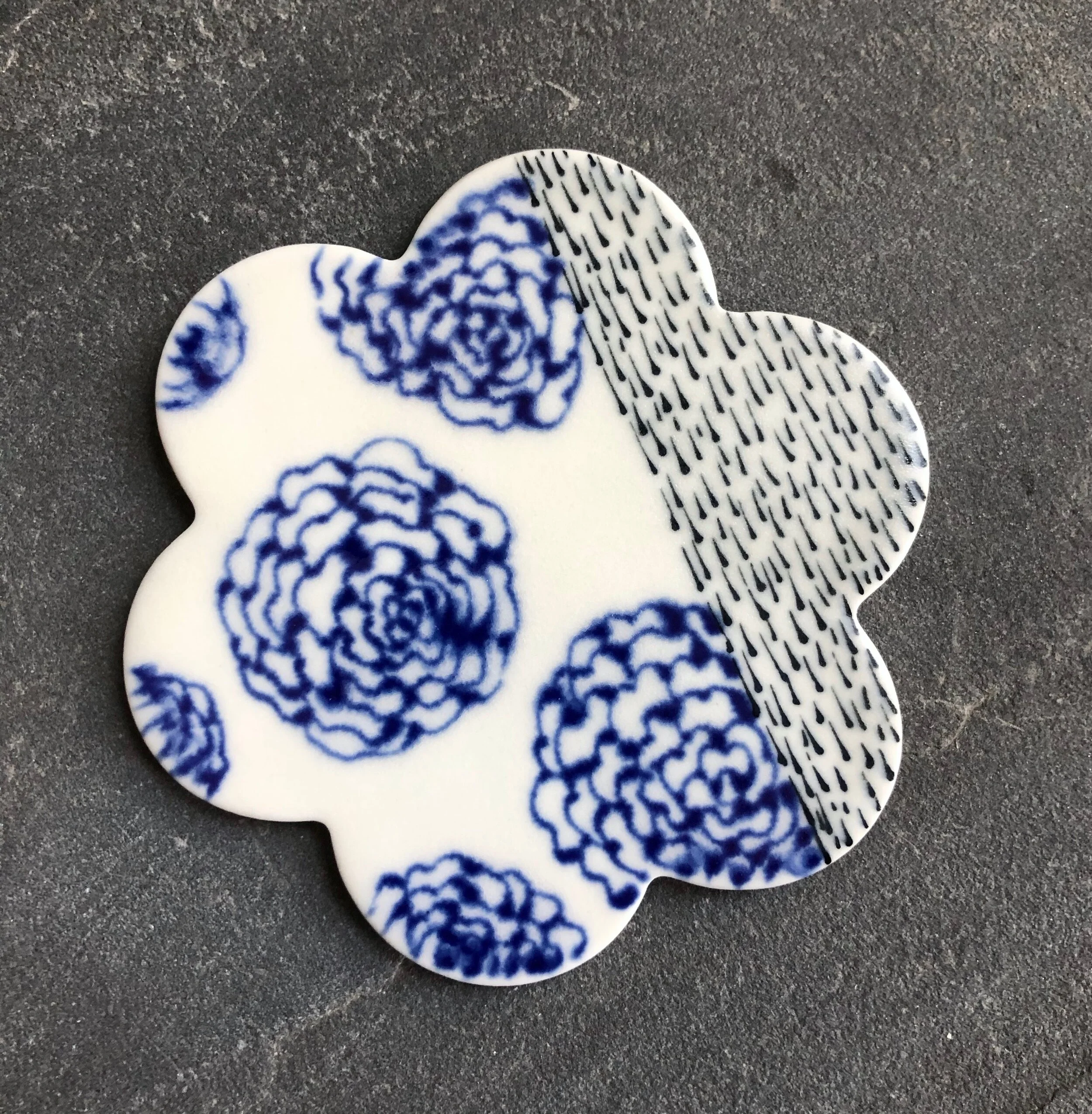 Blue Chrysanthemum Coaster