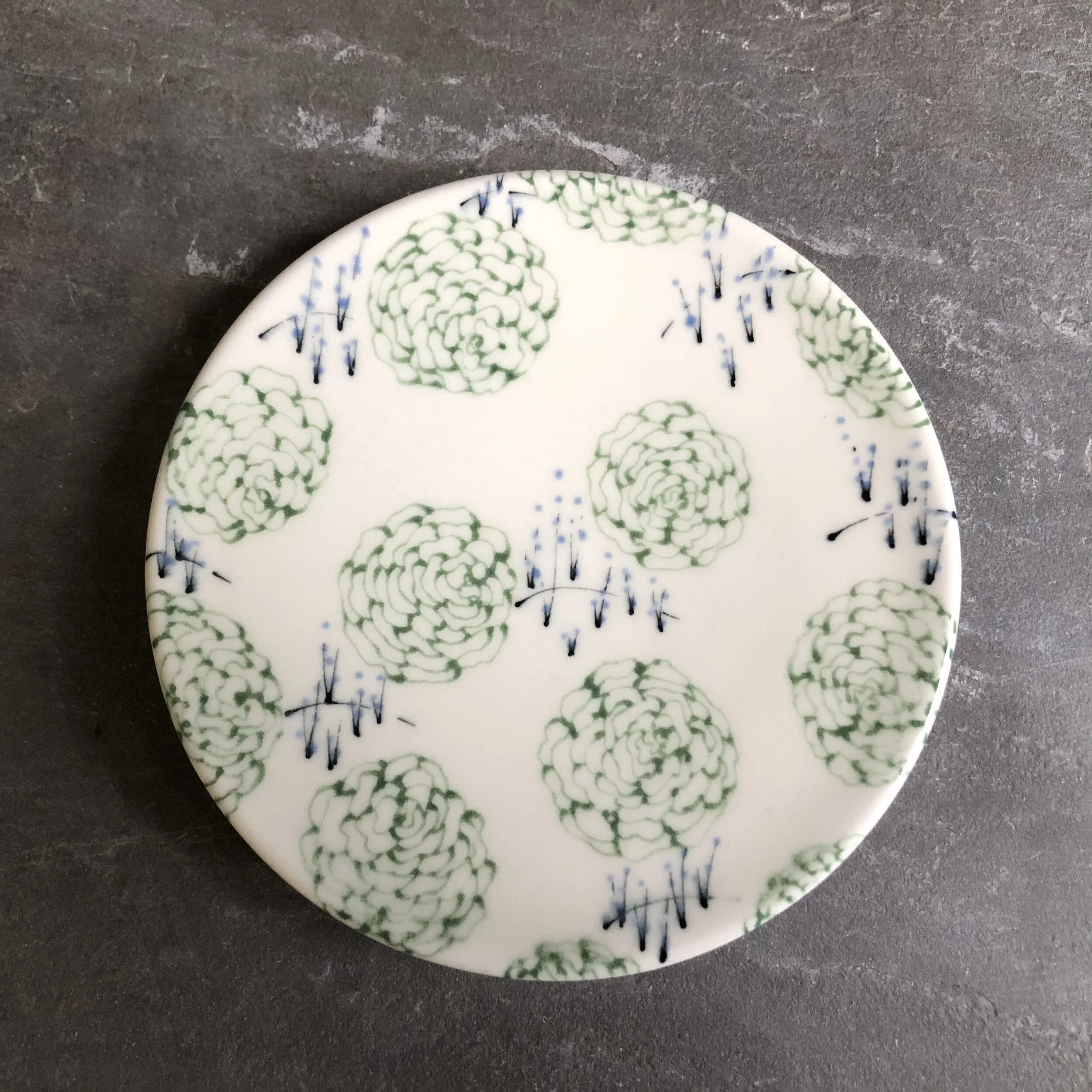 Green Chrysanthemum Snack Plate 