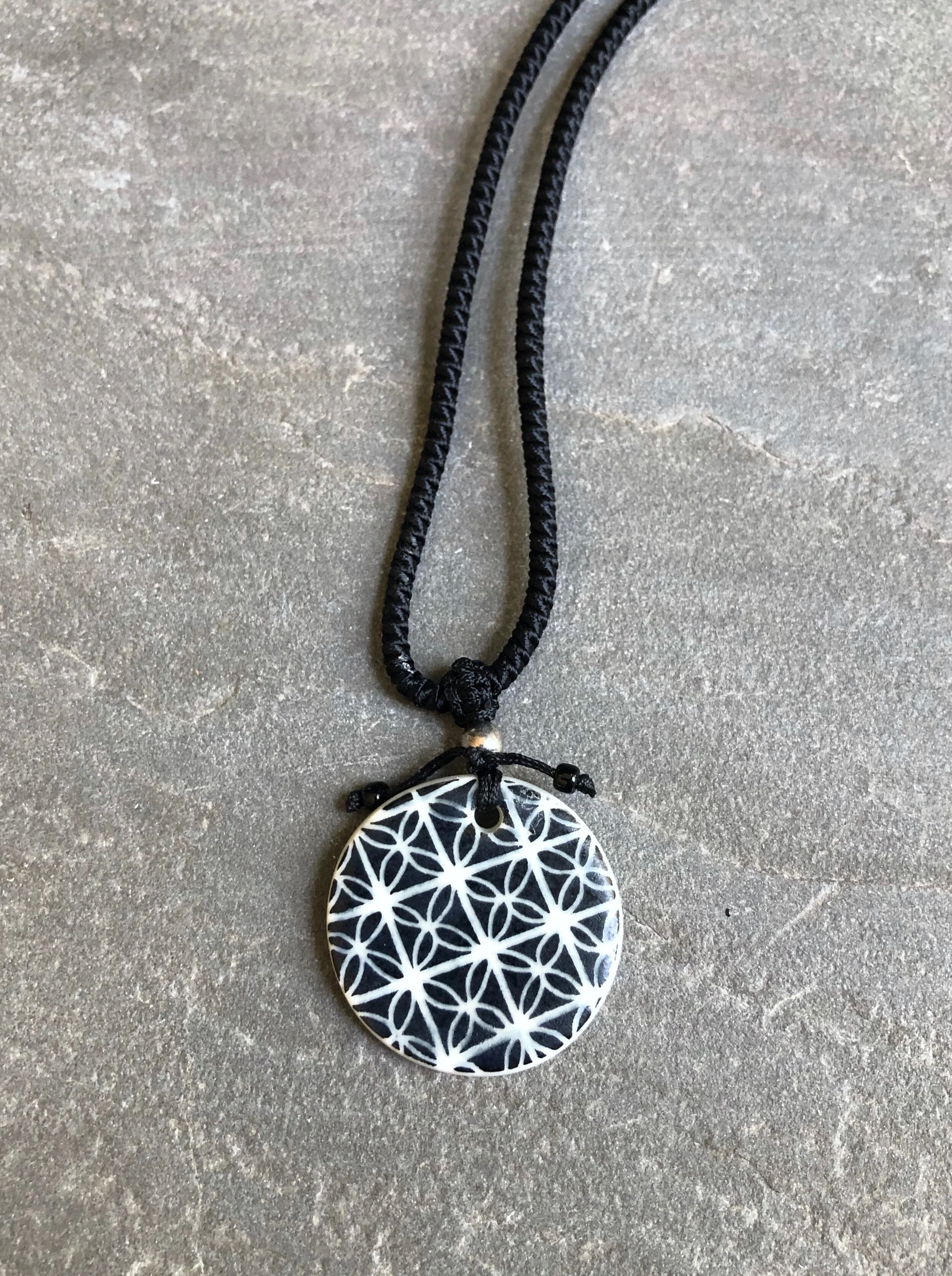 Porcelain Pendant with Adjustable Cord
