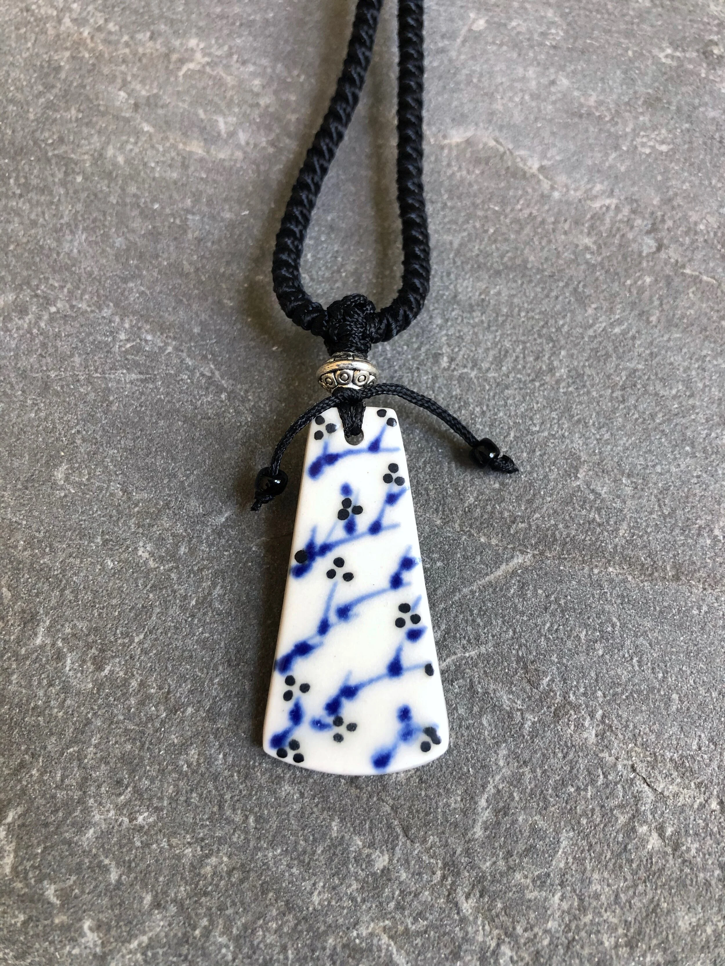 Porcelain Pendant with Adjustable Cord