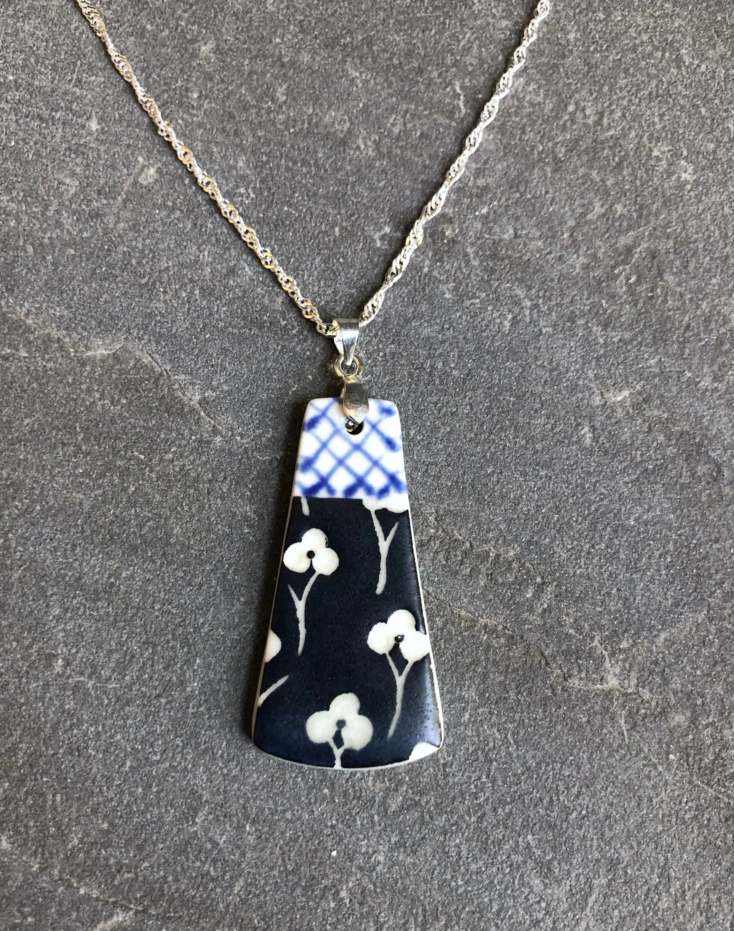 Porcelain Pendant with Sterling Silver Chain