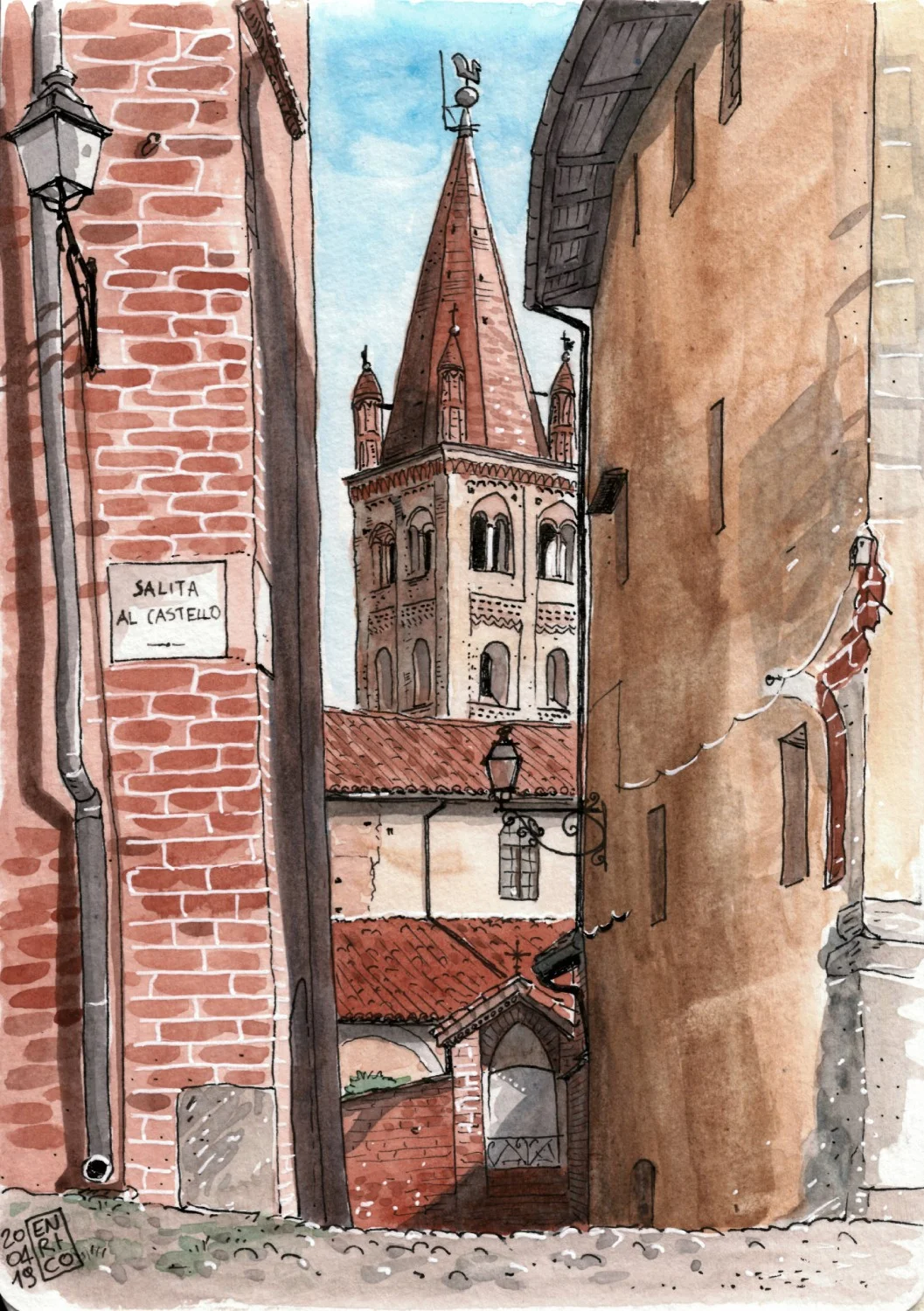 Back in my hometown, Saluzzo, for Eastern. I almost forgot how beautiful the old town on the hill is. This is the narrow passage that leads to S. Giovanni church.