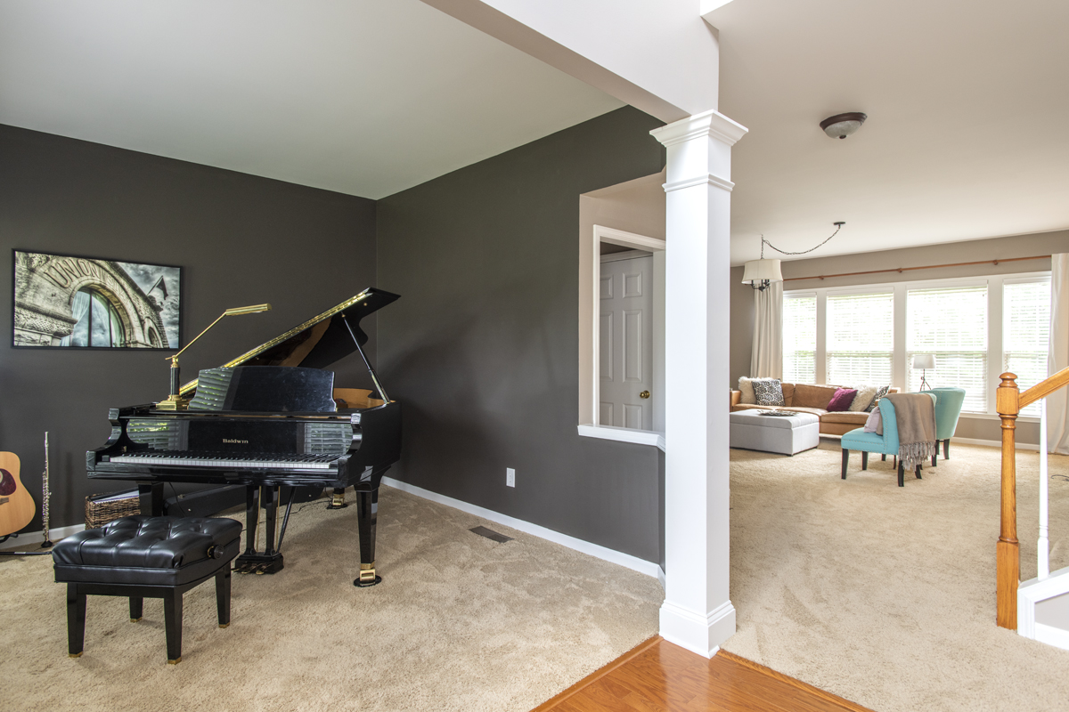 We (a couple painters and me) painted the majority of the walls AND ceilings in this house. All the ceilings on the first floor were a light yellow - which we didn’t notice until I started painting everything gray. Goodbye yellow, red, and green… hello black, gray, and white!