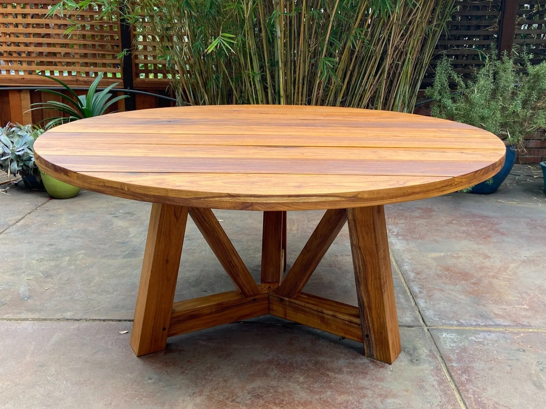 French beam teak table