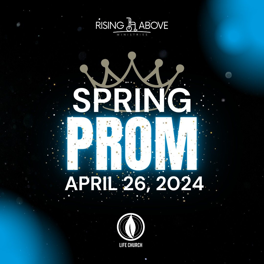 Hi local friends, we'll be CLOSING the registration for Spring Prom later today, so if you've been waiting to sign up, go ahead and do that now. 🤩

We cannot wait to celebrate this fun event with our local friends! This event will be at Life Church-