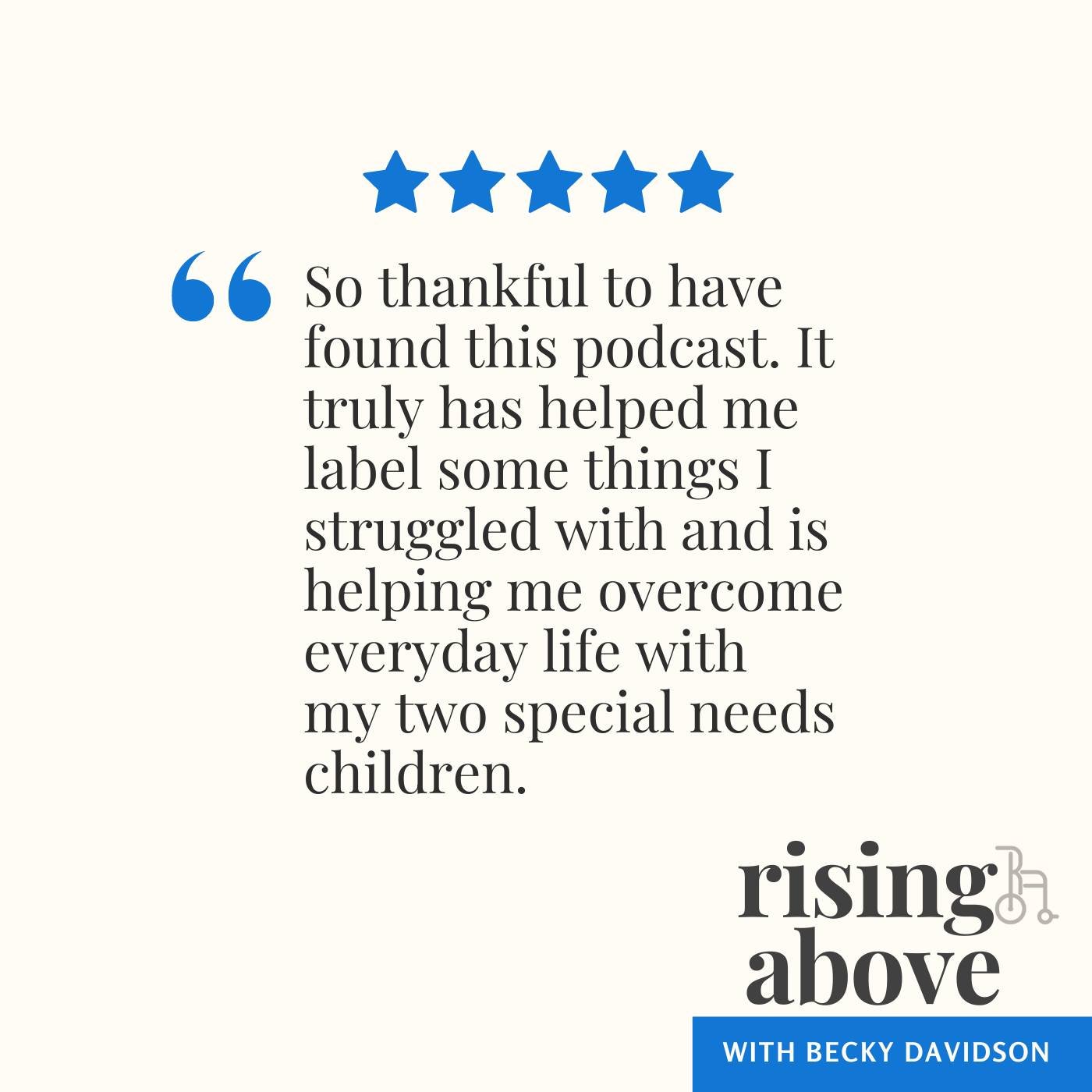 We are so grateful for podcast reviews like this one recently! Did you know podcast reviews help others find our podcast more easily? 

We KNOW the value of hearing others who understand your struggles and hearing truth that encourages you on your jo