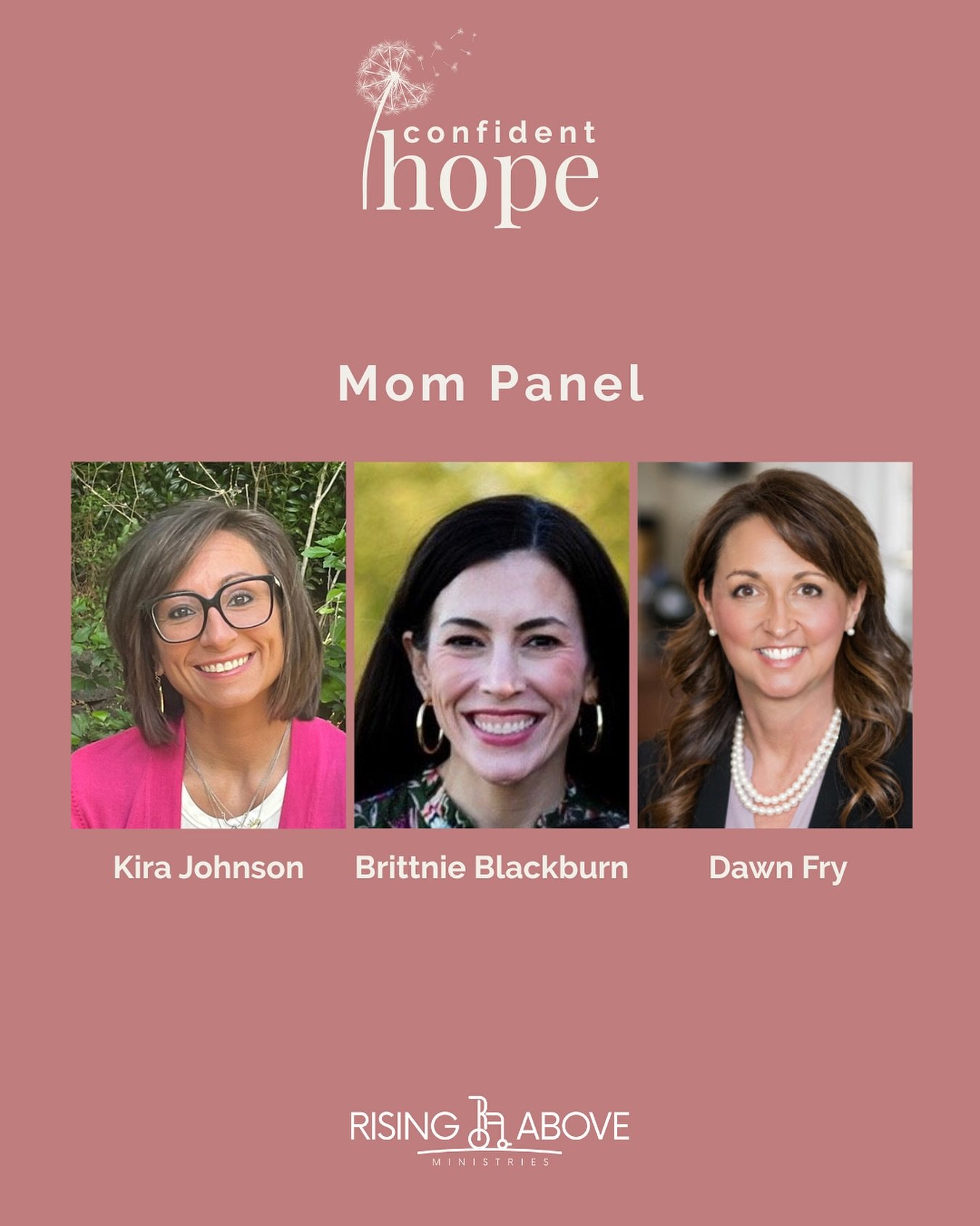 We&rsquo;ll have some wonderful moms on a panel at By the Brook next weekend! There&rsquo;s a wealth of wisdom between them and we know it will be an encouraging time. 

2 more days to sign up to join us in person!&gt;&gt; www.risingaboveministries.o
