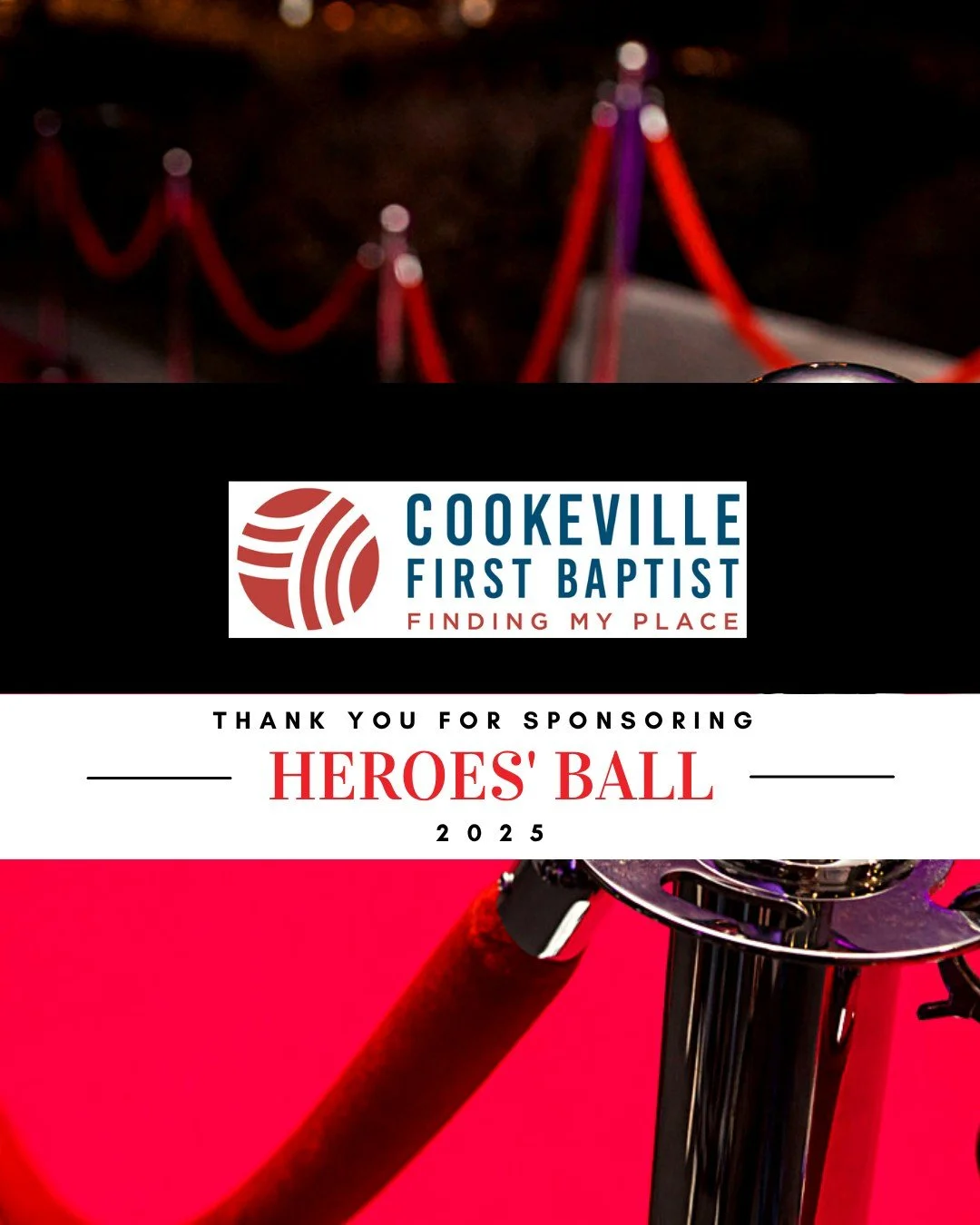 BIG thank you to @fbccookeville for sponsoring Heroes' Ball this year! We appreciate you!