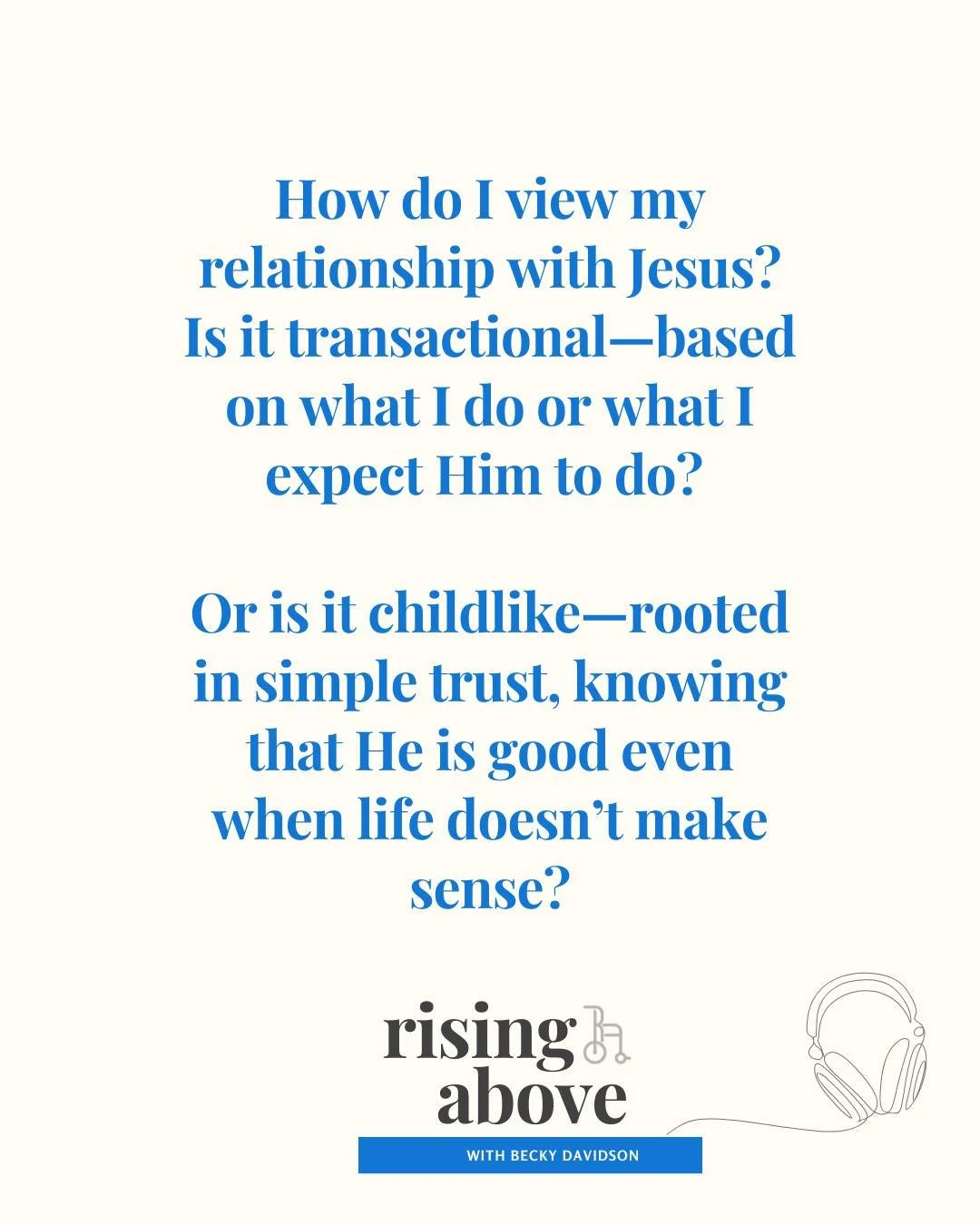 Last week's podcast with Carrie M. Holt was SO GOOD!

Carrie shared something so powerful, how easy it is to make our faith transactional. You know, that mindset of &lsquo;If I do this, then God will do that.&rsquo; It sounds simple, but it can sneak