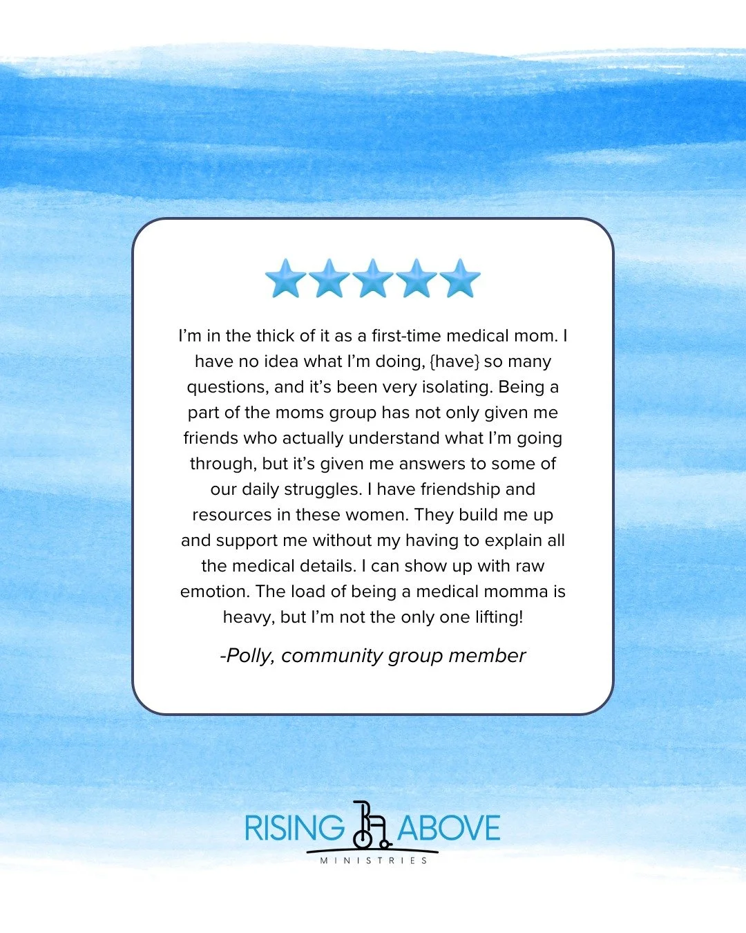 Check out this recent Google review of Rising Above. 🥹

Community is only a click away! If you feel alone and isolated on your journey, we want to help. 

Check out our list of virtual community groups that you can join from wherever you are! We're 