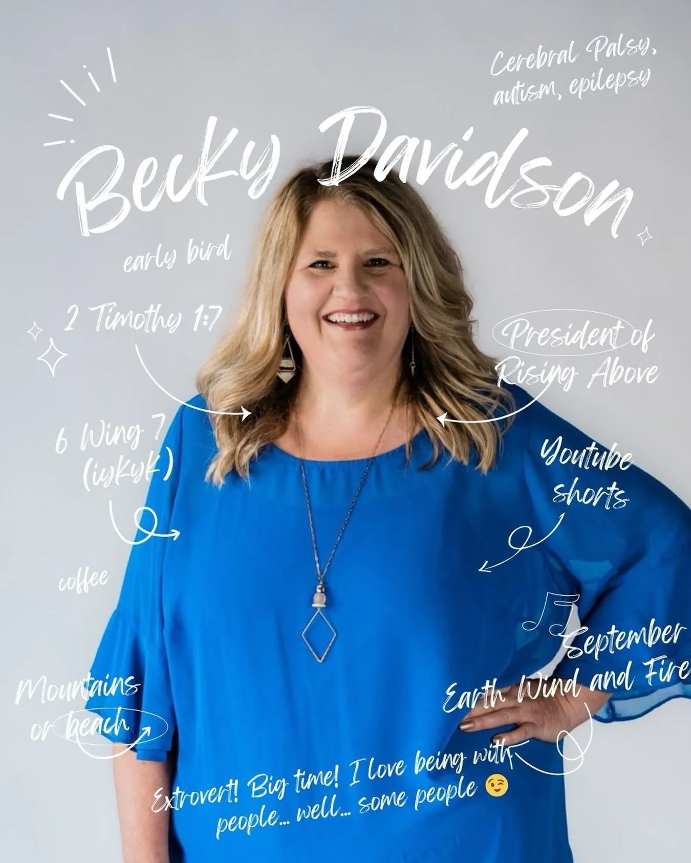 We are so honored to introduce one of our keynote speakers for By the Brook&hellip; Becky Davidson 🤍

Becky is the President of Rising Above and a passionate advocate for families navigating special needs. As a mom of a child with cerebral palsy, au