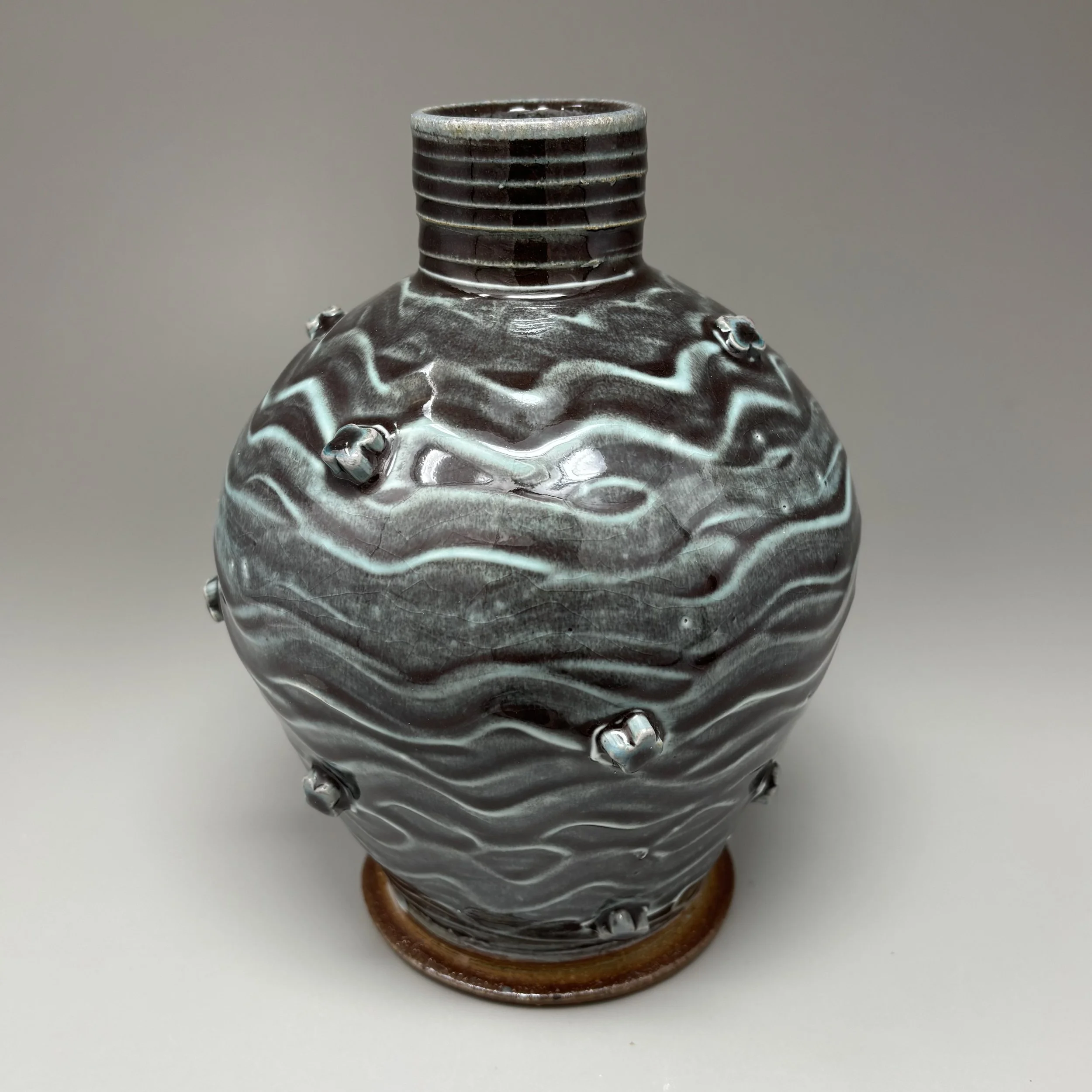 Blue vase with sprigs