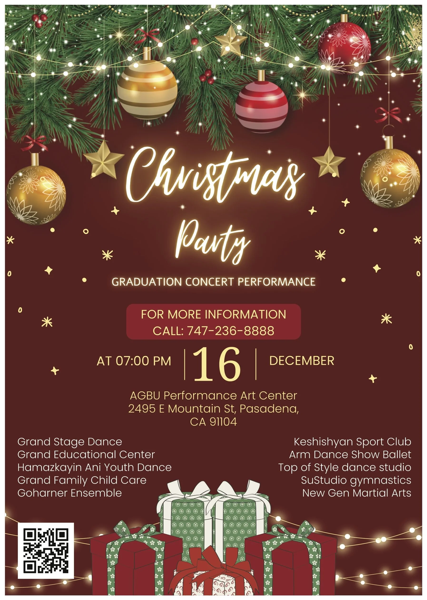 Grand Center Stage Christmas Party Graduation Concert