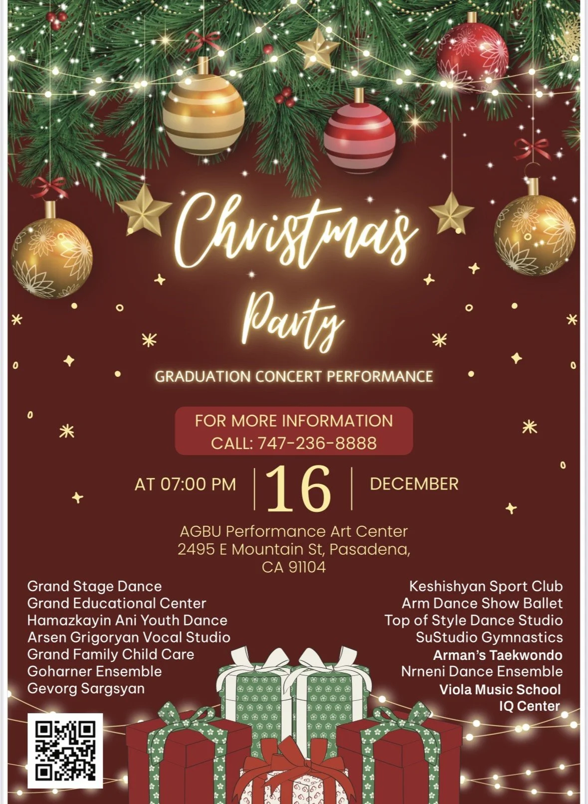 Grand Center Stage Christmas Party Graduation Concert