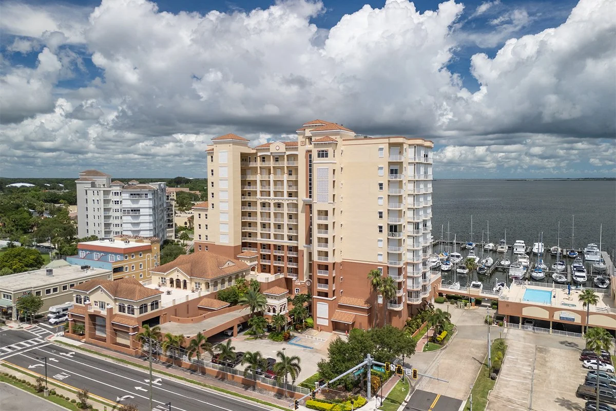 Aerial view of Whitley Bay Condos in Cocoa FL