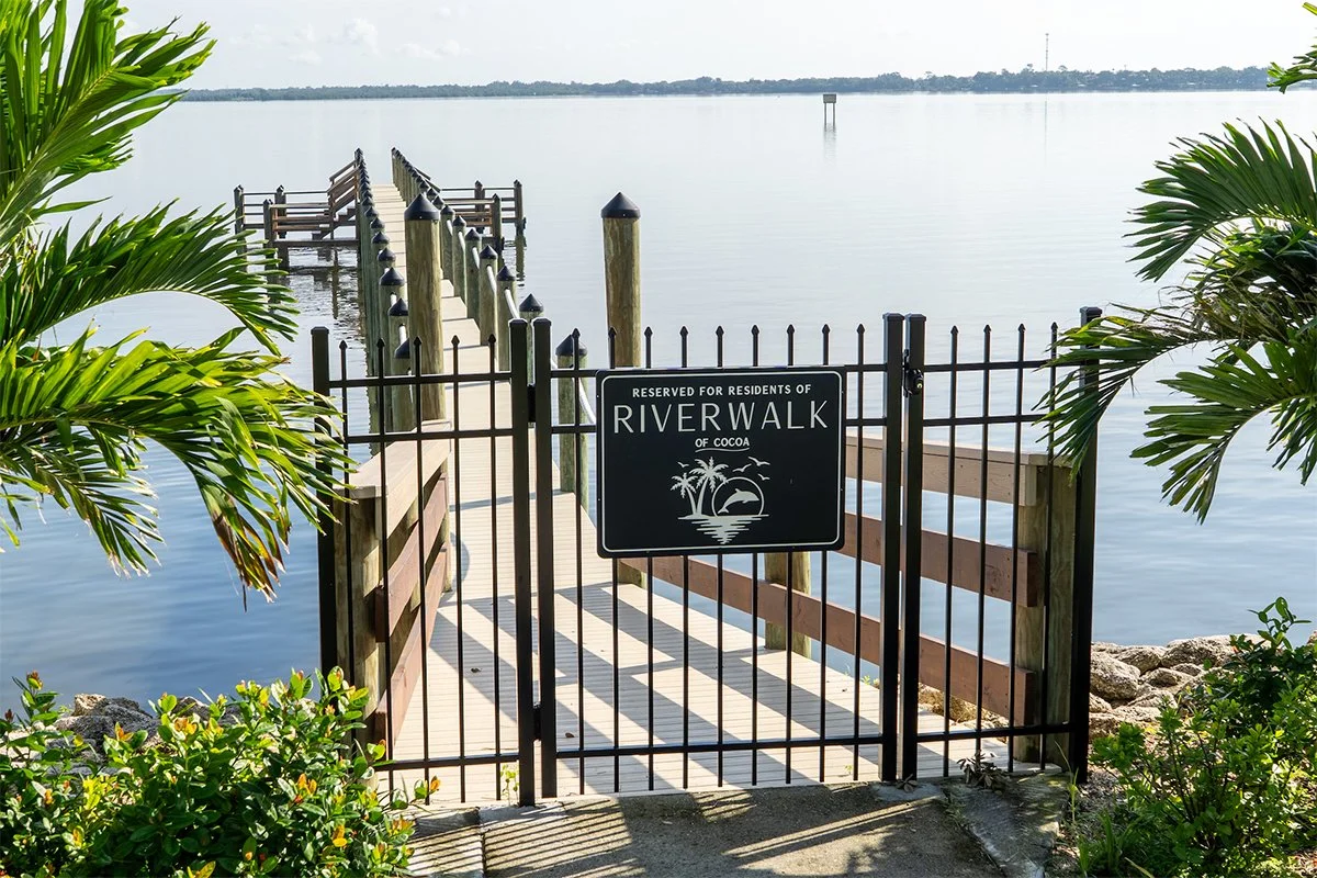 Riverwalk dock and boardwalk access in Cocoa FL