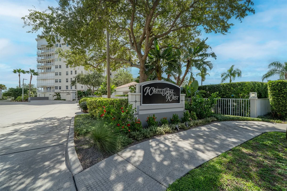 Entrance sign at Whitley Bay West Condos, Cocoa FL