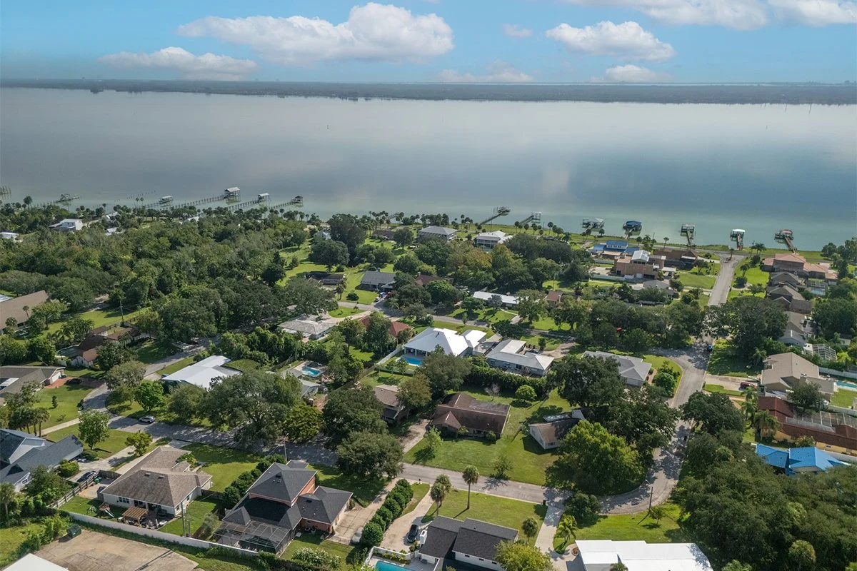 Aerial view of Brookhill neighborhood layout in Cocoa, Florida