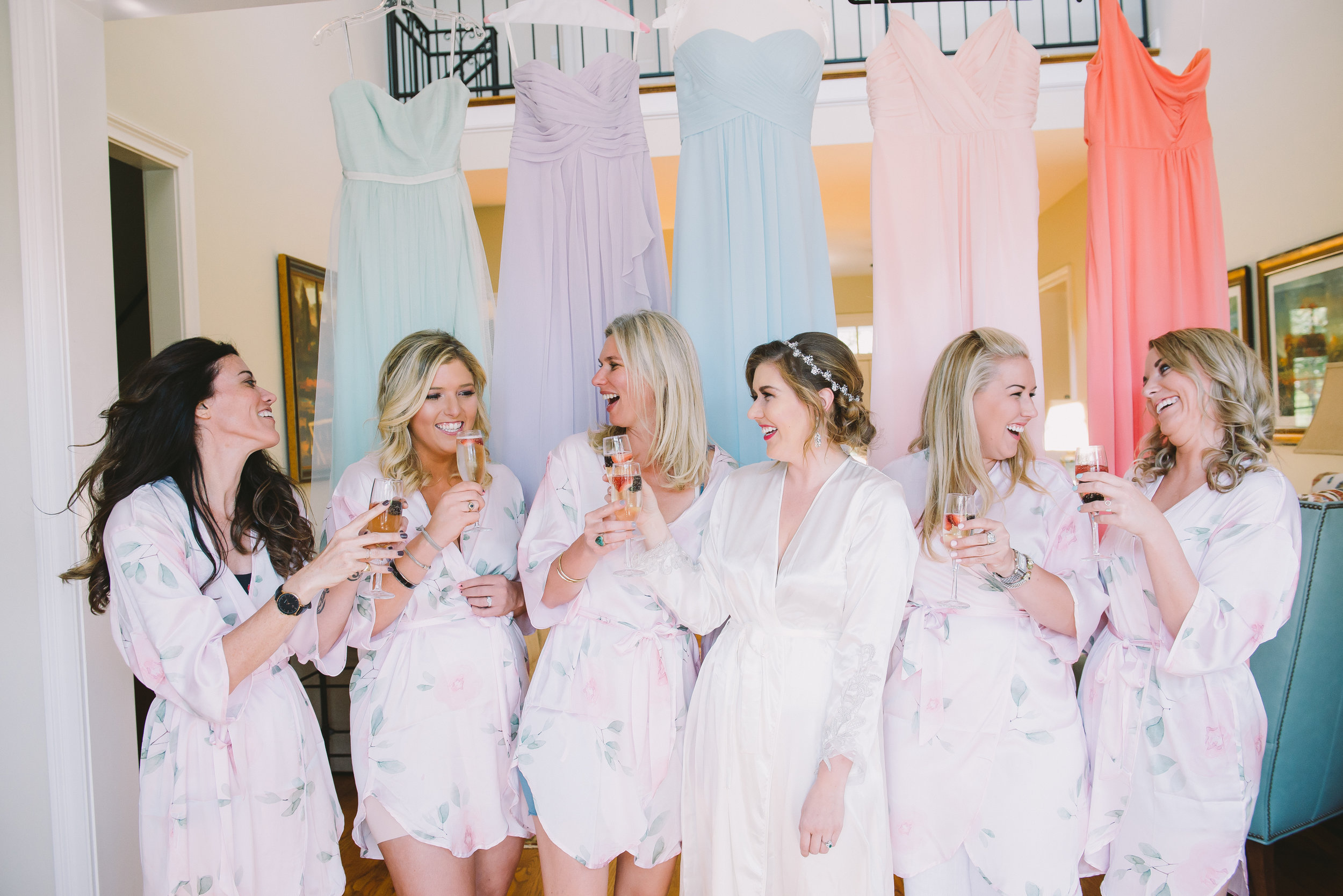 Bridesmaid's having a toast