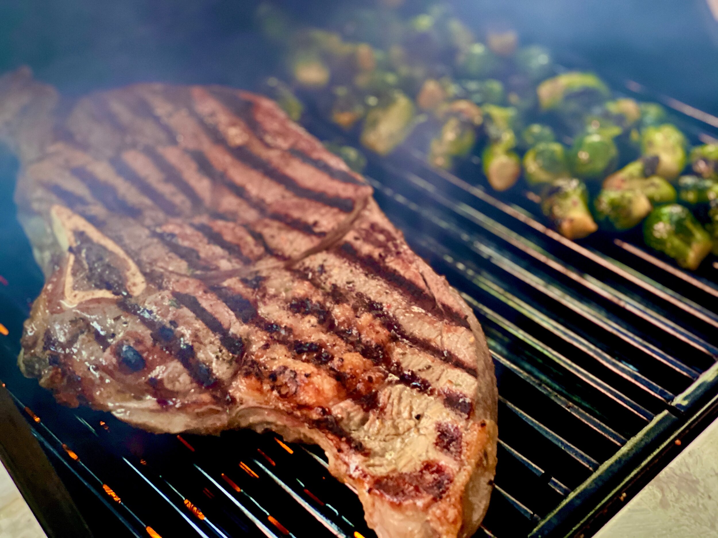 We made a delicious grilled sirloin with brussel sprouts! It was heavenly.