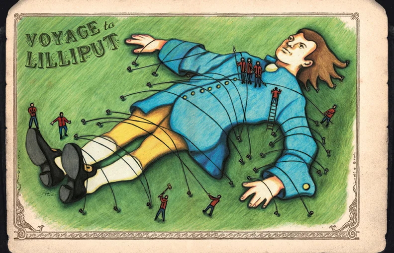 illustration of voyage to lilliput