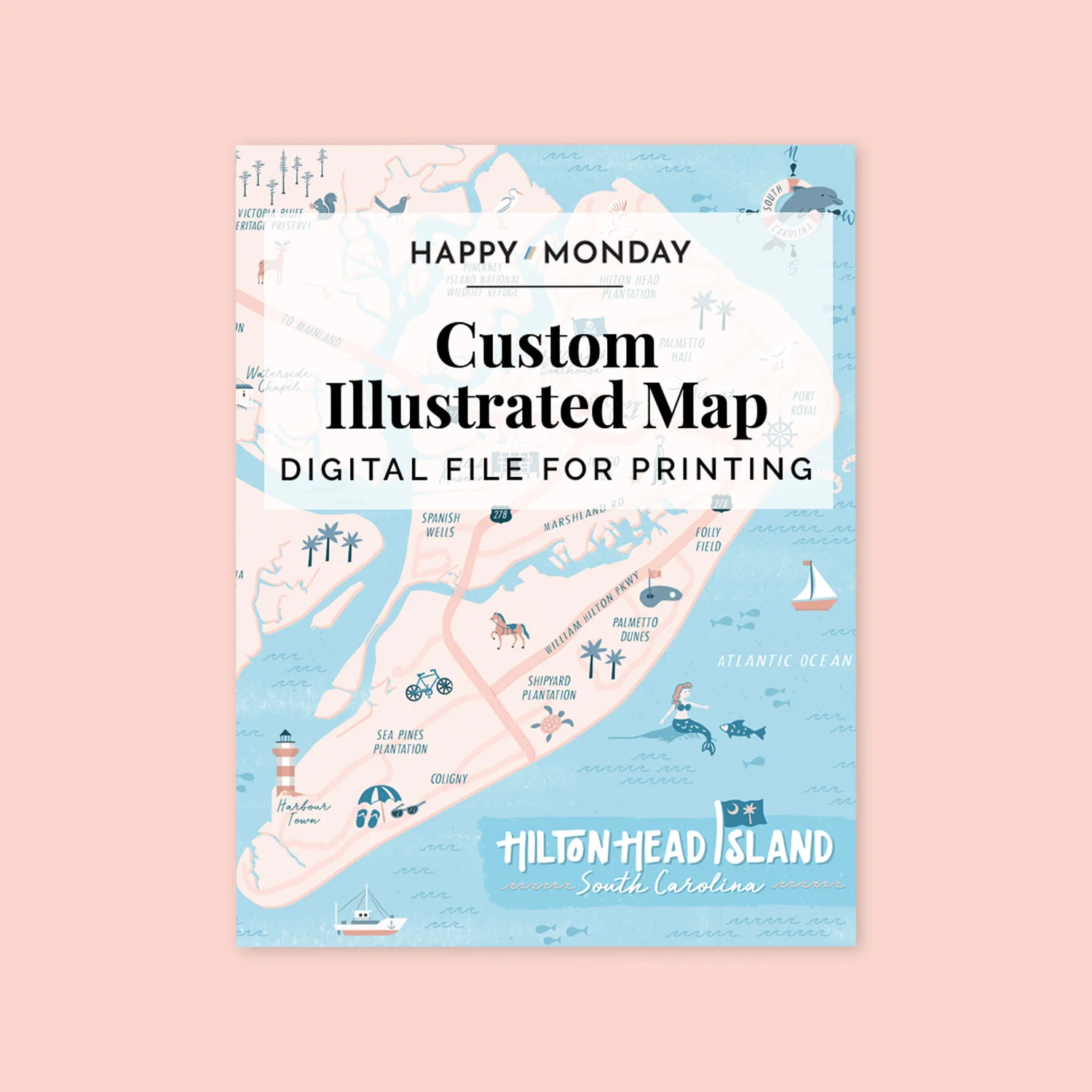 Custom Illustrated Map in Digital Format — Happy Monday Creative