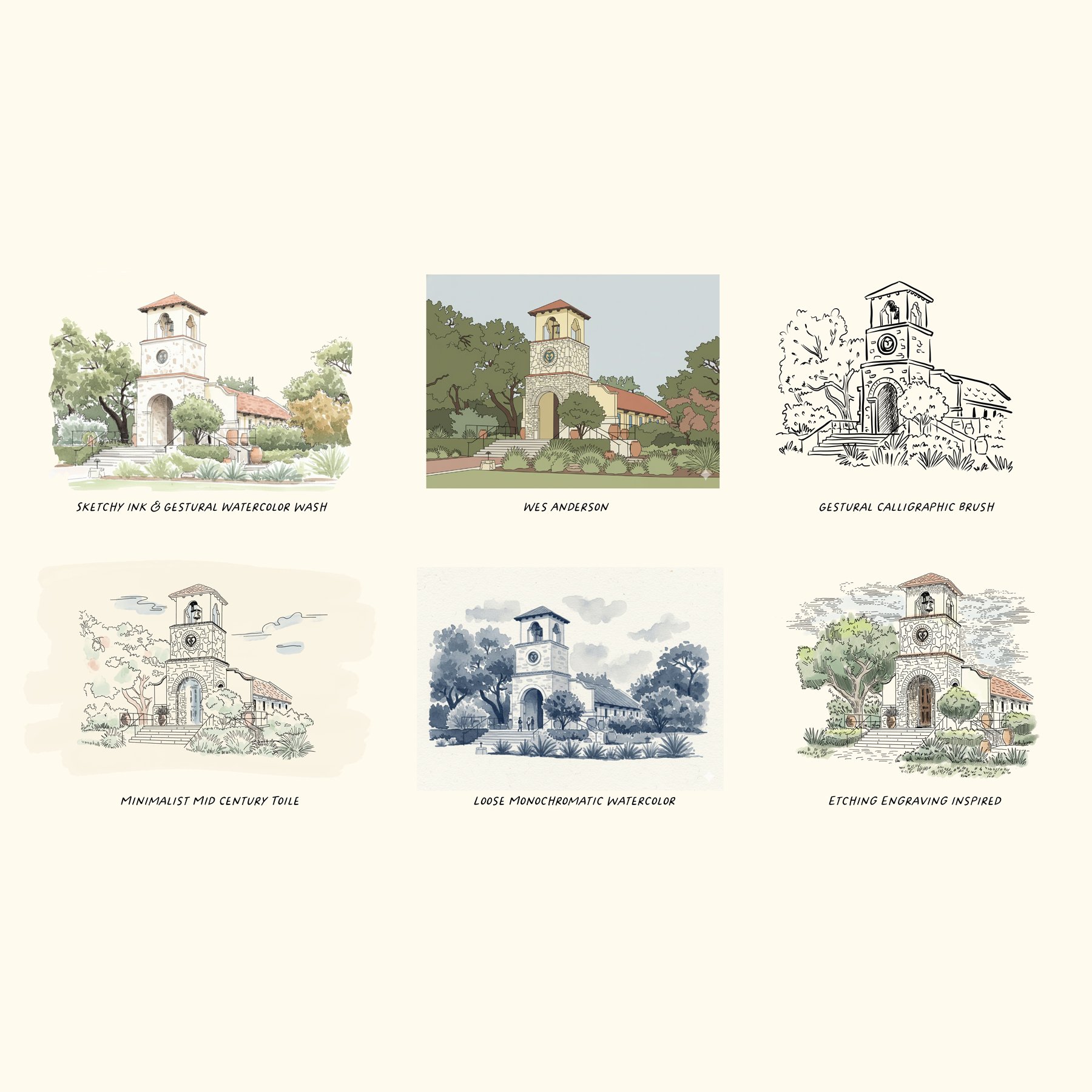 Trying On New Styles: One Landmark, Six Ways