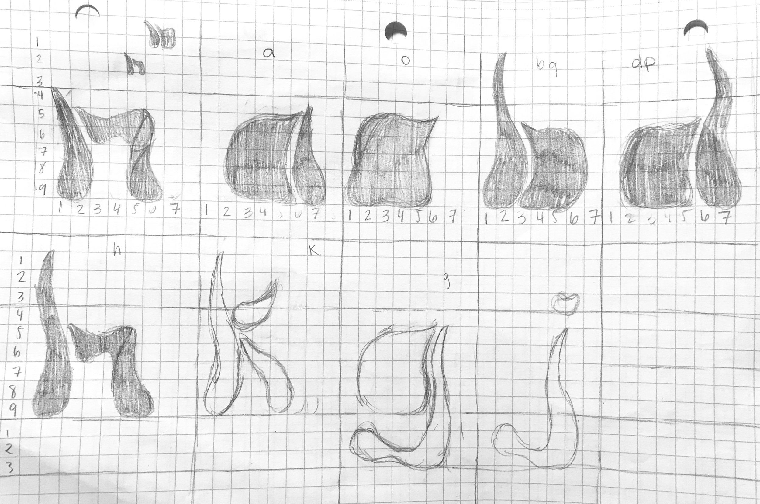 initial letter sketches