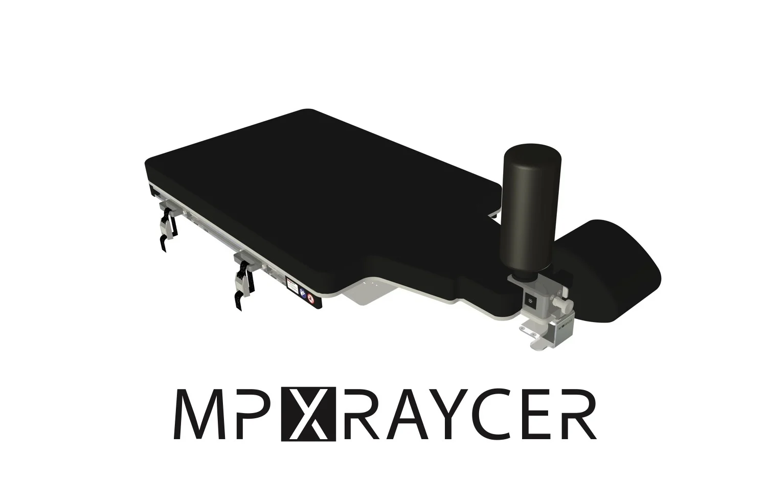 The MP XRAYCER is a tabletop that can be used with the PURIST for increased visualization options and increased surgical access to the acetabulum. This tabletop is shaped similar to the edge of the Mizuho OSI Hana table and Medacta AMIS positioner, and allows for more soft tissue fallout during anterior hip replacement. X-ray cassettes can also be used with this device, which provide less image distortion when compared to C-arm visualization.