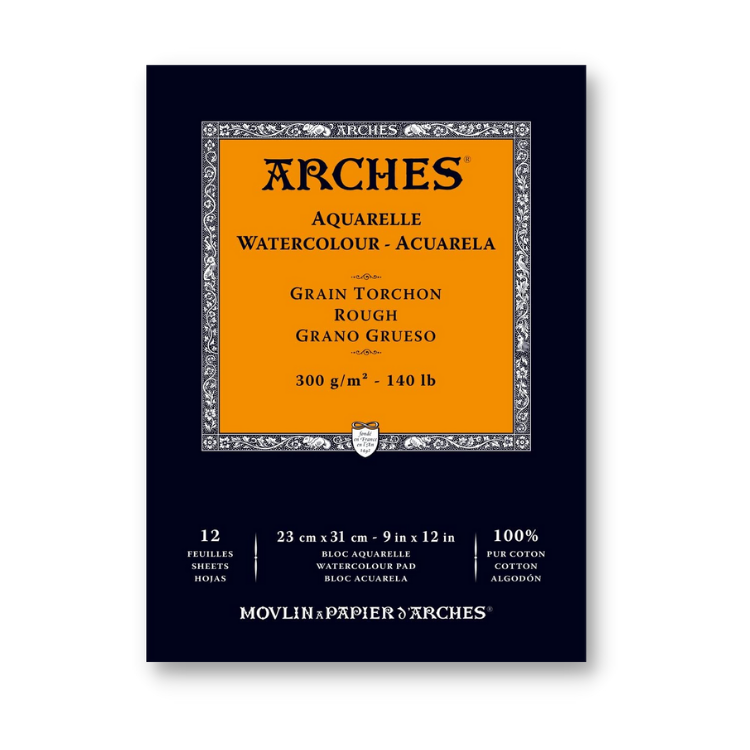 Aquarelle Watercolour Paper Pad, N. White RG 9X12" 140lb