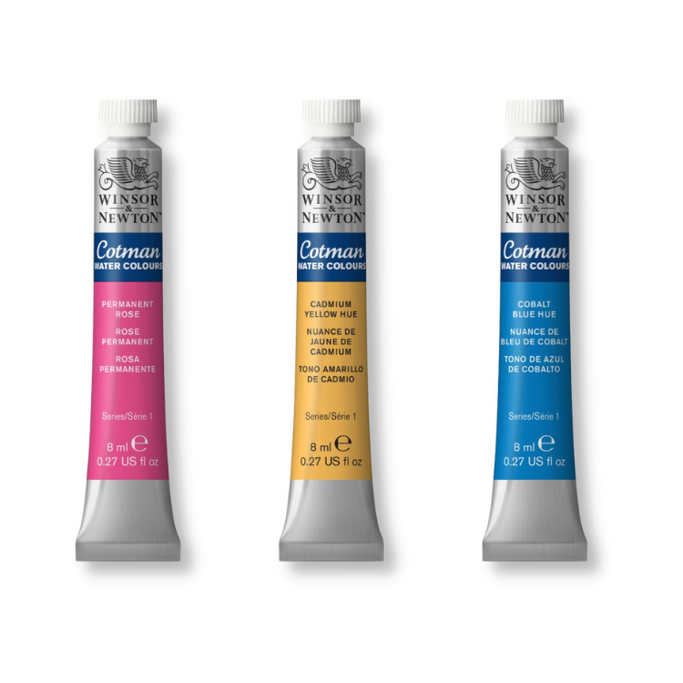 Winsor & Newton Cotman Watercolour Set, 3 Tubes (Primary colours)