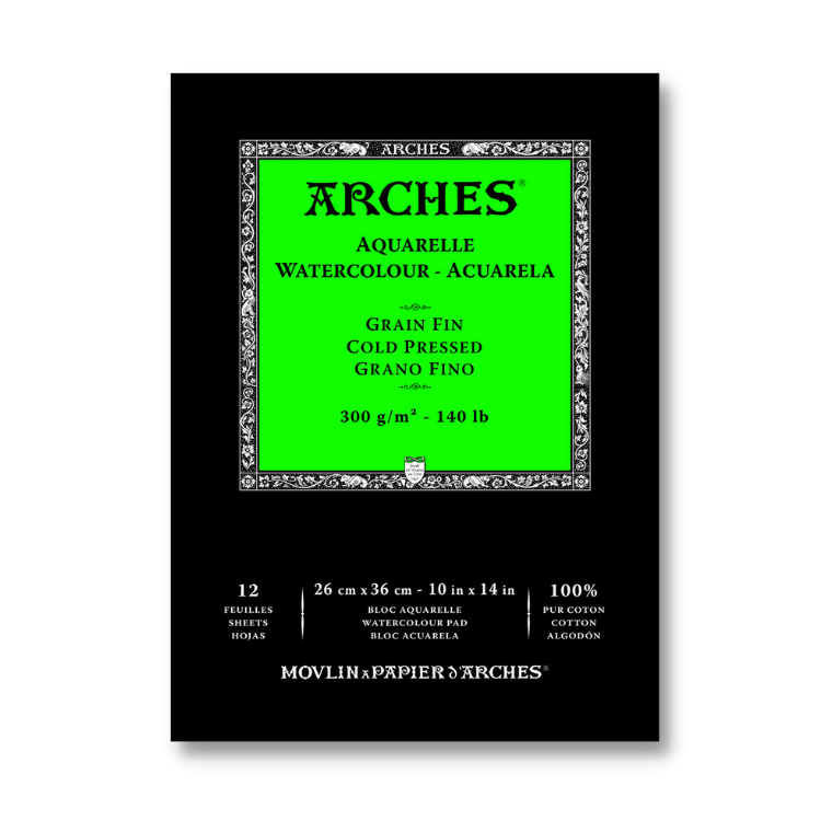 Aquarelle Watercolour Paper Pad, N. White CP-10 X 14" 140 lb