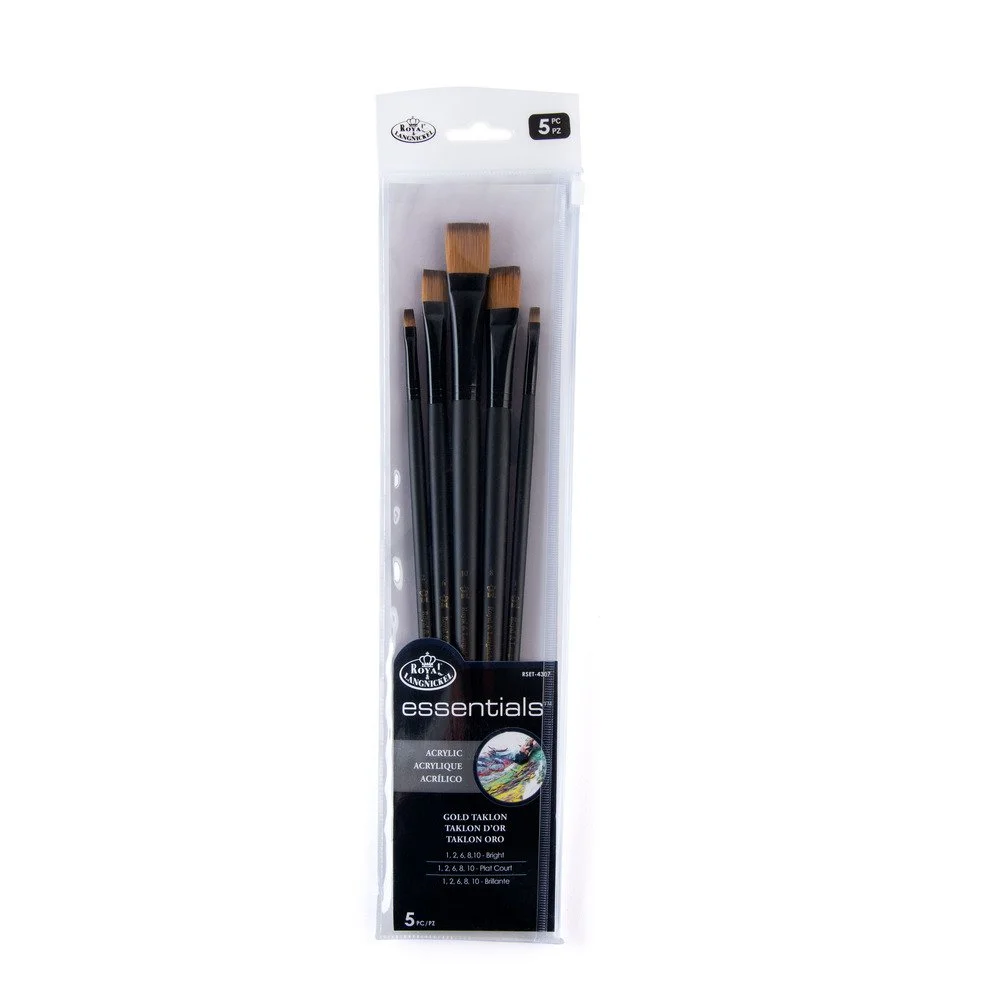Essentials Brush Set, Bright/Flat Variety (5pc)
