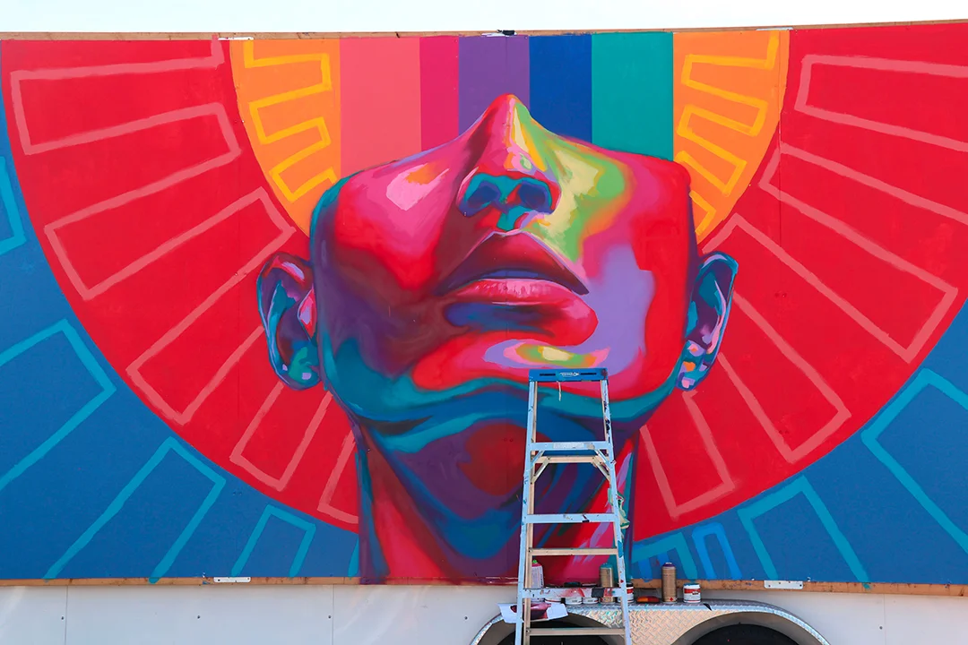 Wall Mural created at 2018 West Colfax MuralFest by Thomas DETOUR Evans