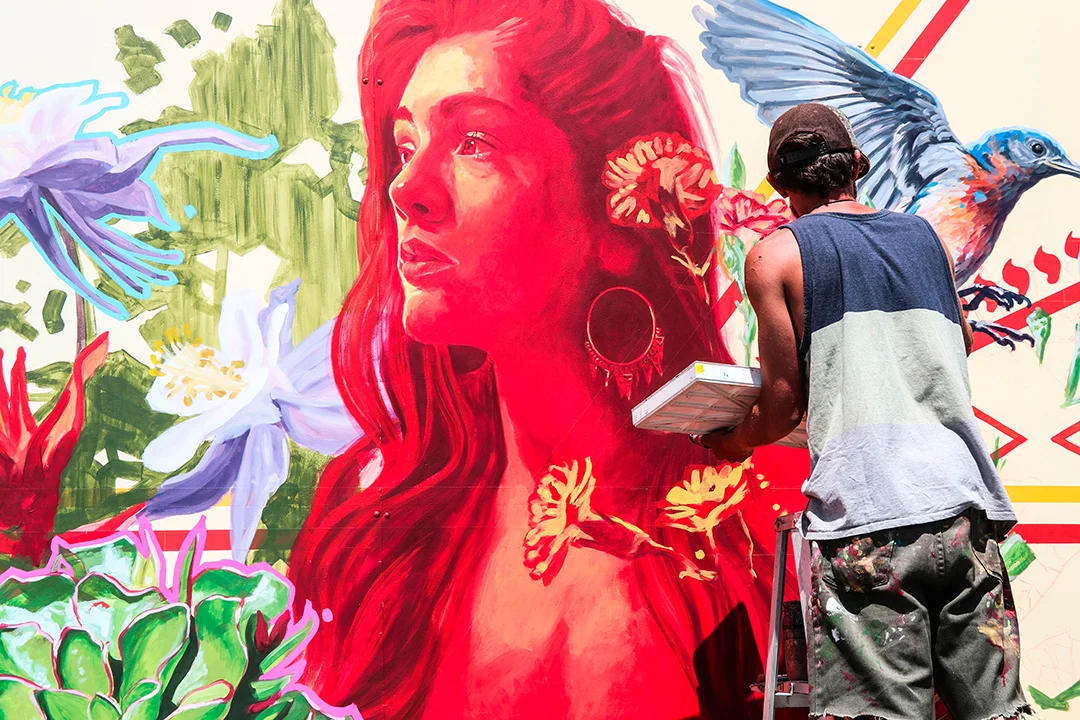 Wall Mural created at 2018 West Colfax MuralFest by Steven Teller