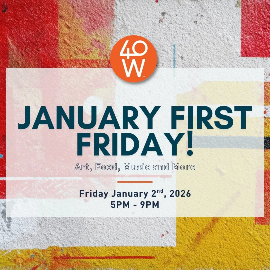 Kick off the new year with an evening of art, community, and discovery in the 40 West Arts District. 🧡
Join us Friday, January 2, 2026 as galleries and creative spaces along West Colfax stay open late for First Friday. Expect fresh exhibitions, rota