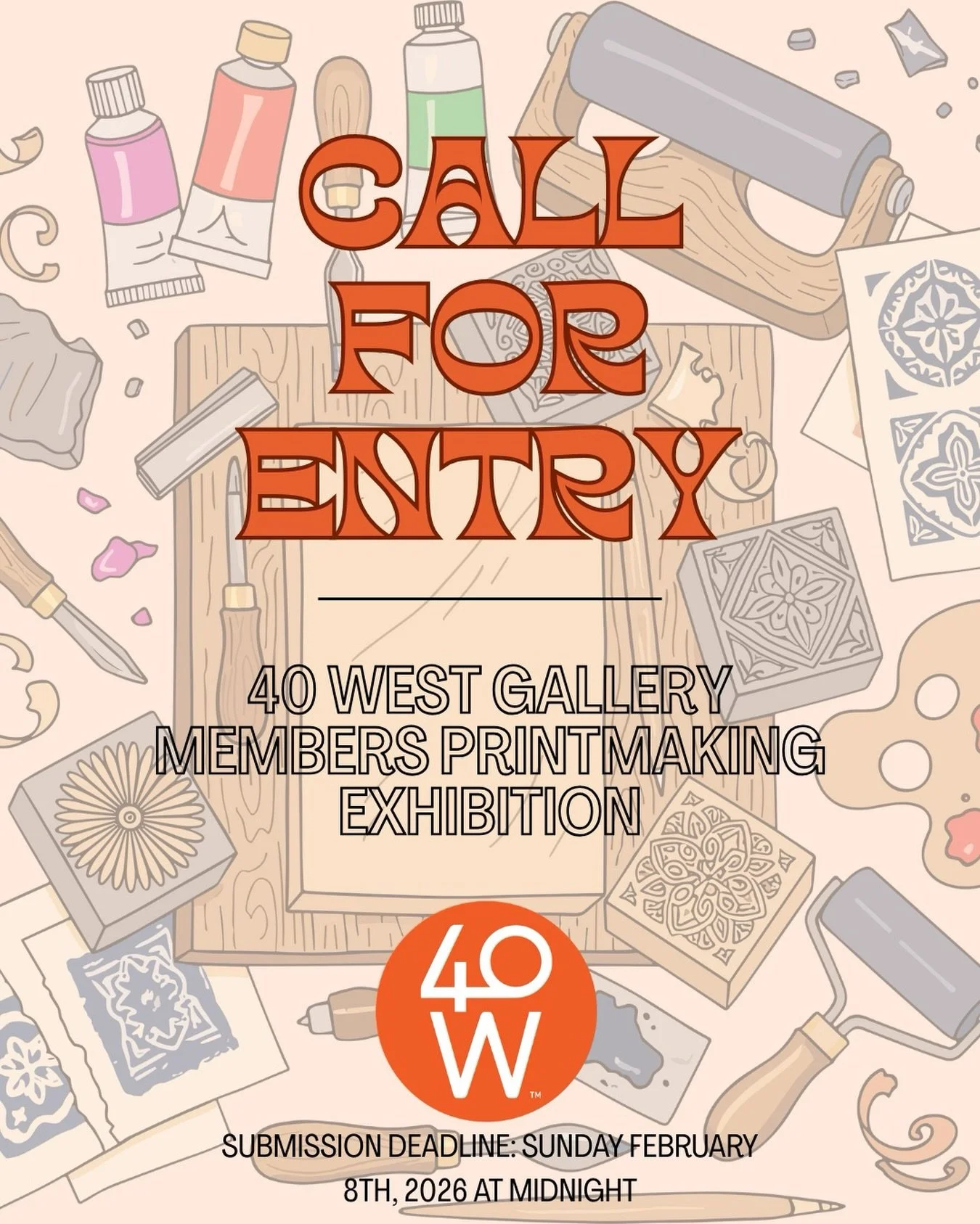 🖨️ Calling all printmakers! As part of Month of Printmaking (Mo&rsquo; Print) this March, 40 West Gallery is hosting a Members Printmaking Mini-Exhibition and we want to see your work on the walls.

All printmaking mediums welcome, from traditional 