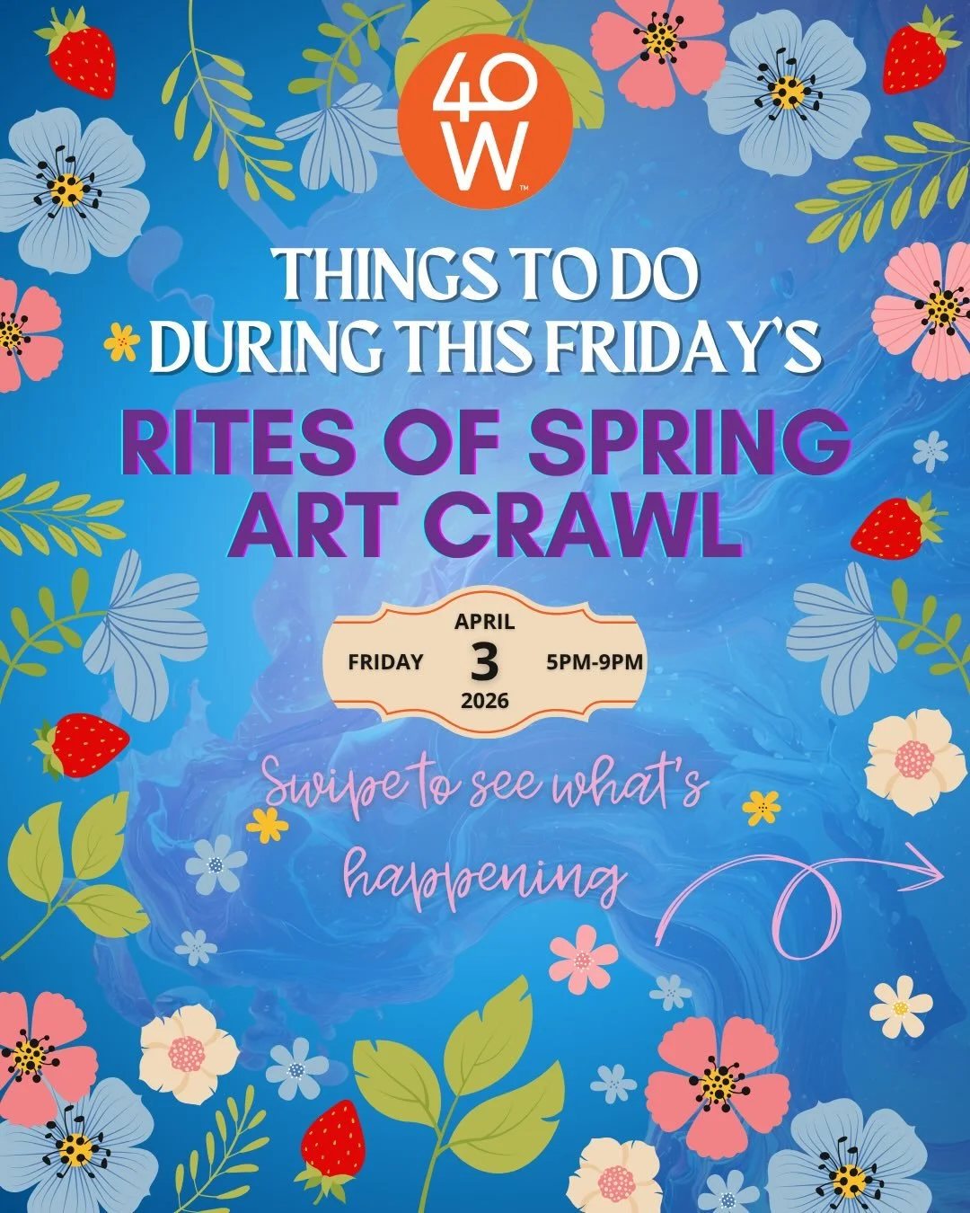 Something big is happening in West Colfax this Friday🎨✨

Spring is the theme and the galleries are running with it. Swipe through to see what each space has going on across the 40 West Arts District. from fire performers and Ghibli flash to spring f